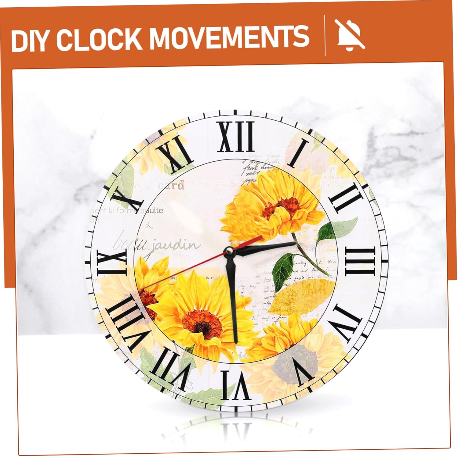 QUMIIRITYDIY Clock Mechanism Replacement Set Large Hand Quartz Movement for Wall Clock