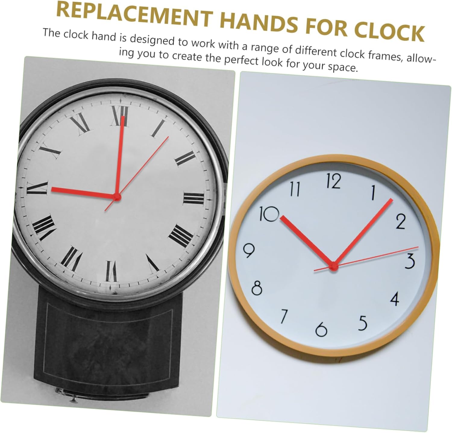 10 Replacement Clock Hands Set for Aluminum Mechanisms