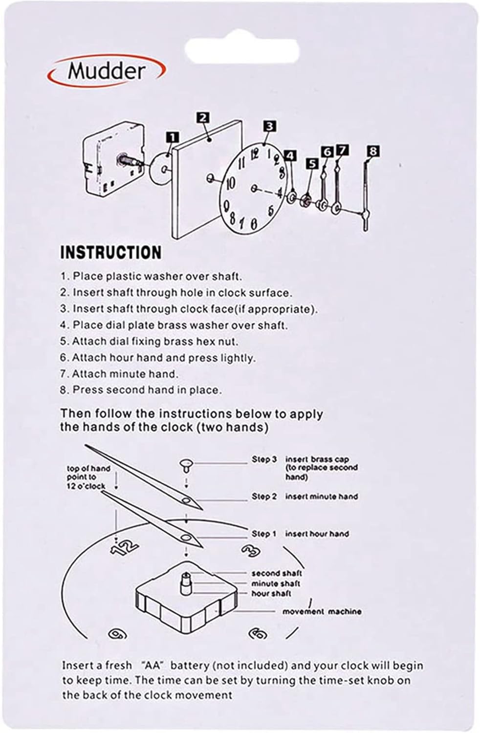 Muddled Long Shaft Clock Movement Premium Quality Easy to Replace