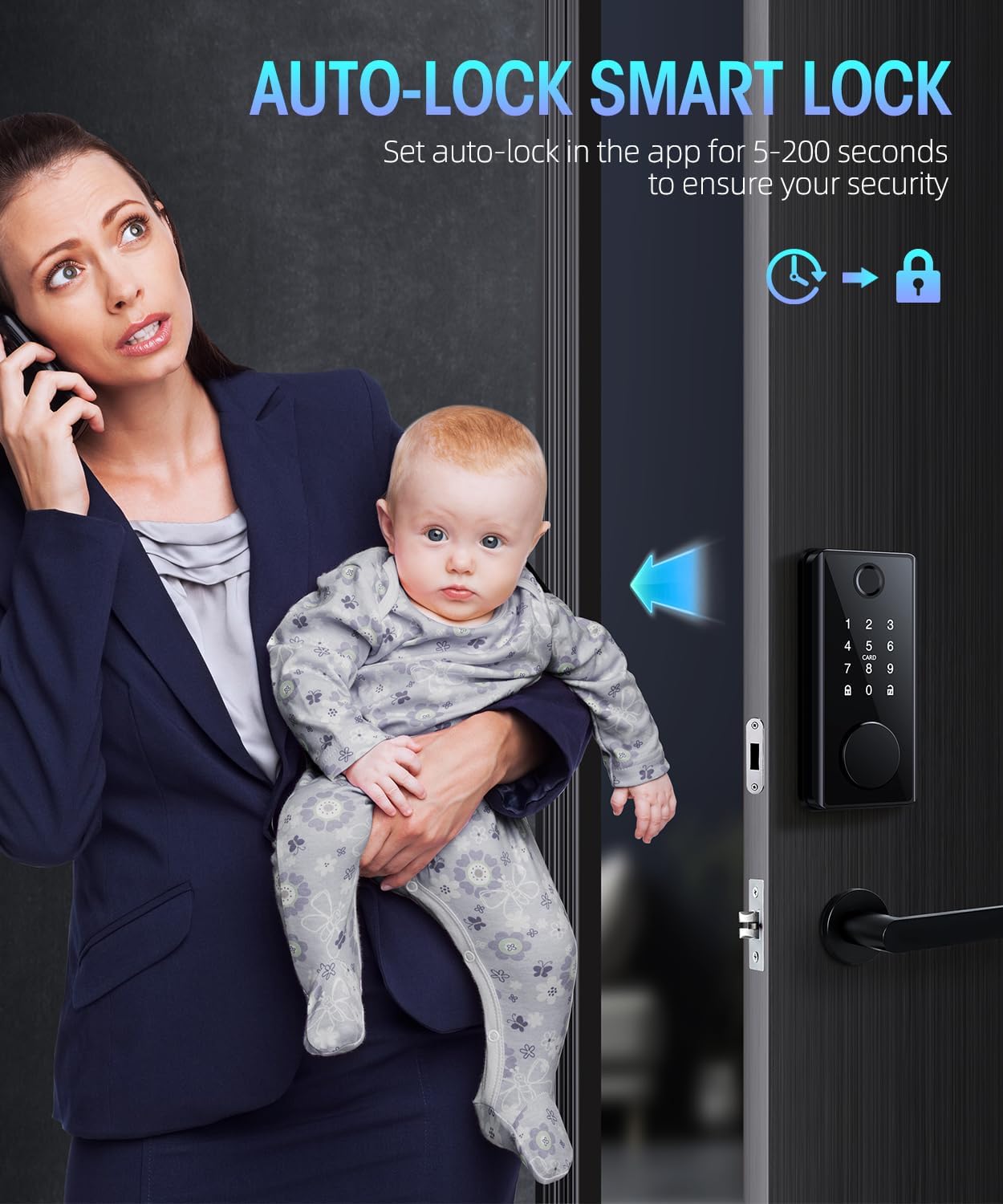 PSOS Smart Deadbolt Lock for Front Door with Keyless Entry