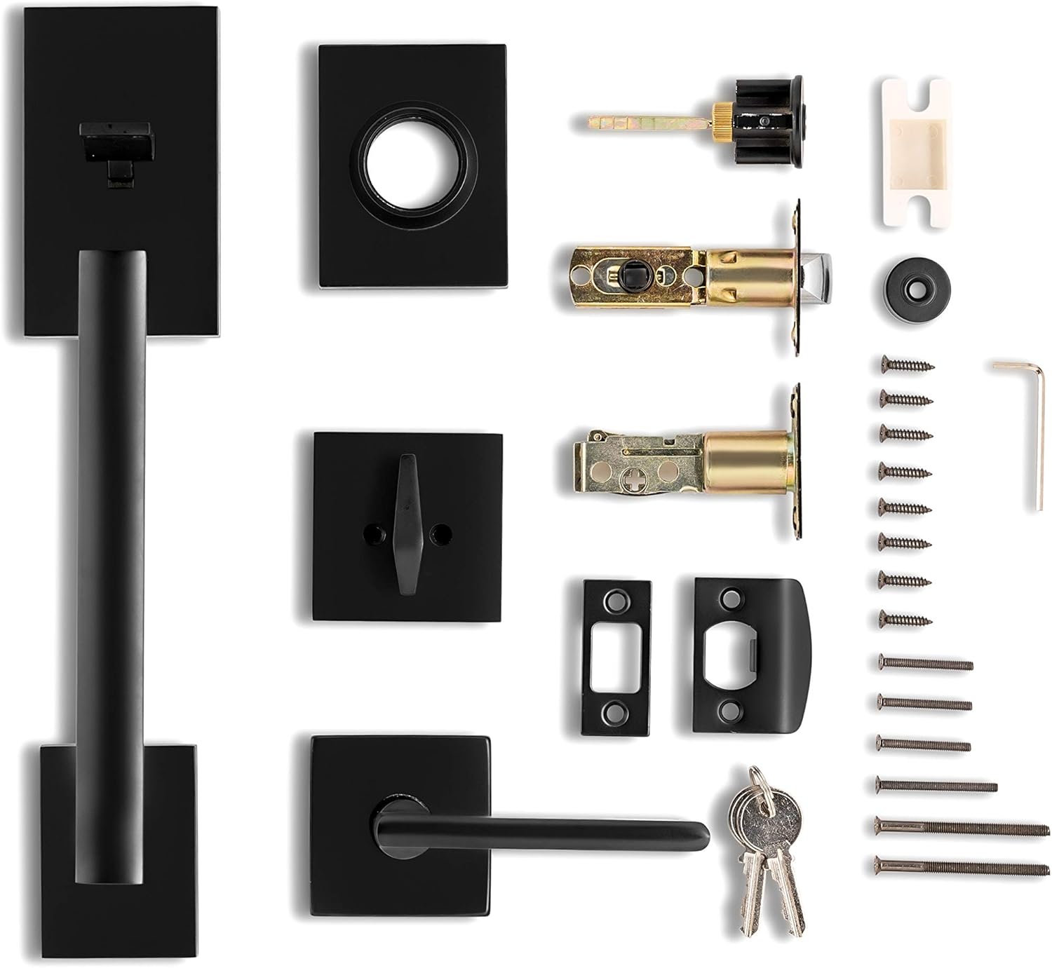 Slim Durable Front Door Handle Set