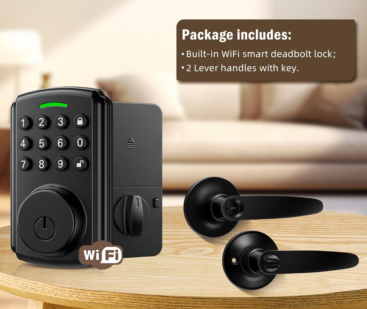 Smart Door Lock Set with WiFi Mechanic Handles