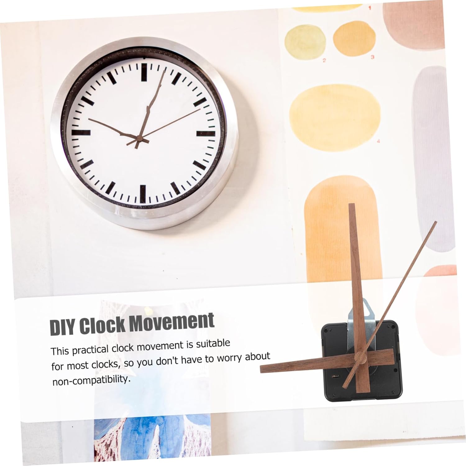 Gadpiparty Practical Clock Kit 4 Set Replacement Clock Hands Wall Clock Accessory
