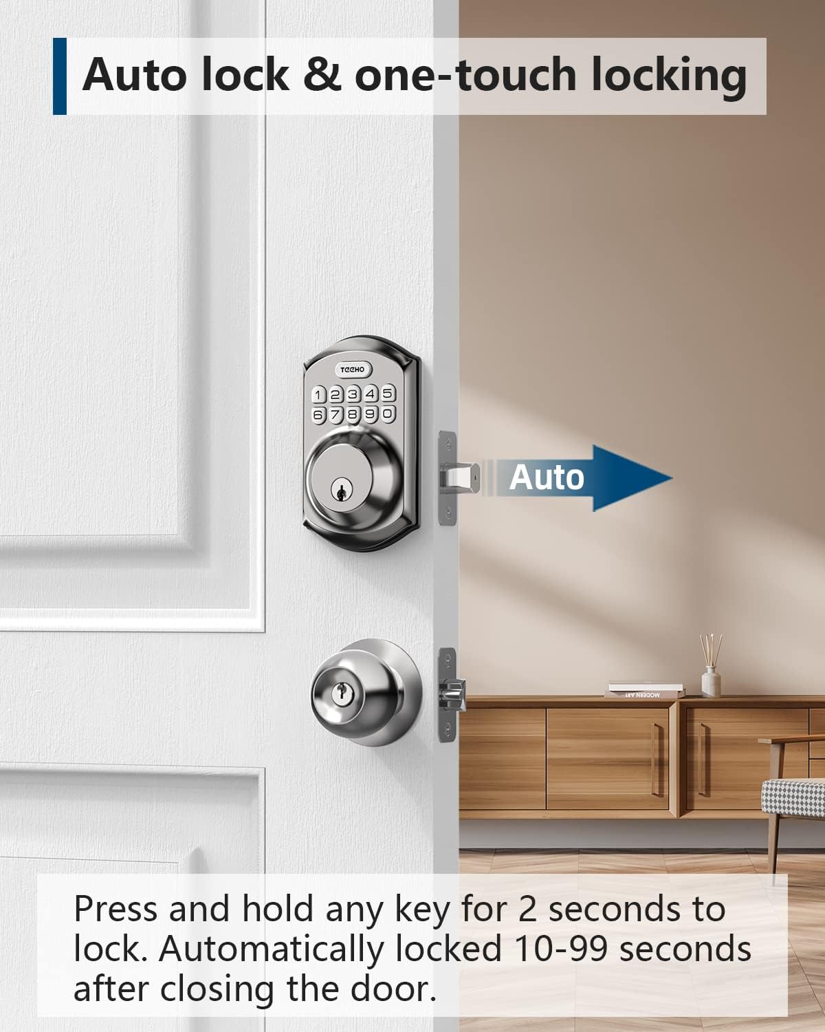 Smart Deadbolt Lock with Keypad for Front Door Keyless Entry Security