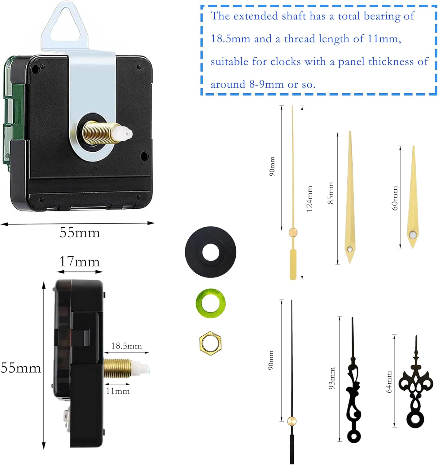 Precise Silent Wall Clock Movement for DIY Crafts