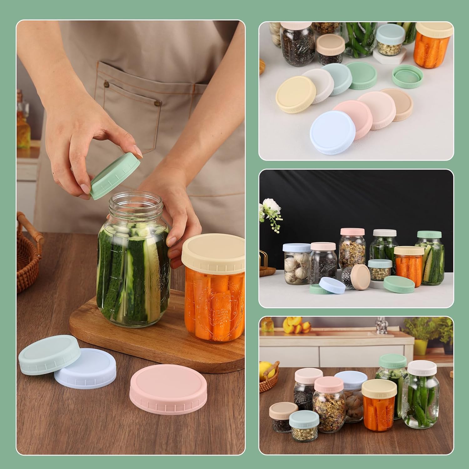 8-Piece Wide Mouth Mason Jar Lid Set