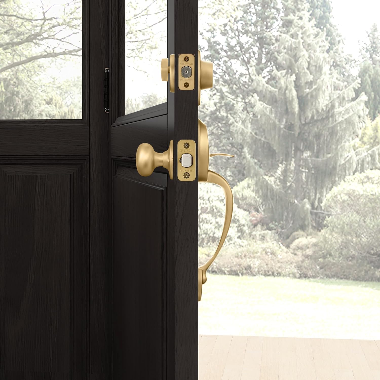 Design House Cambridge Door Handleset Satin Gold Reversible and Durable