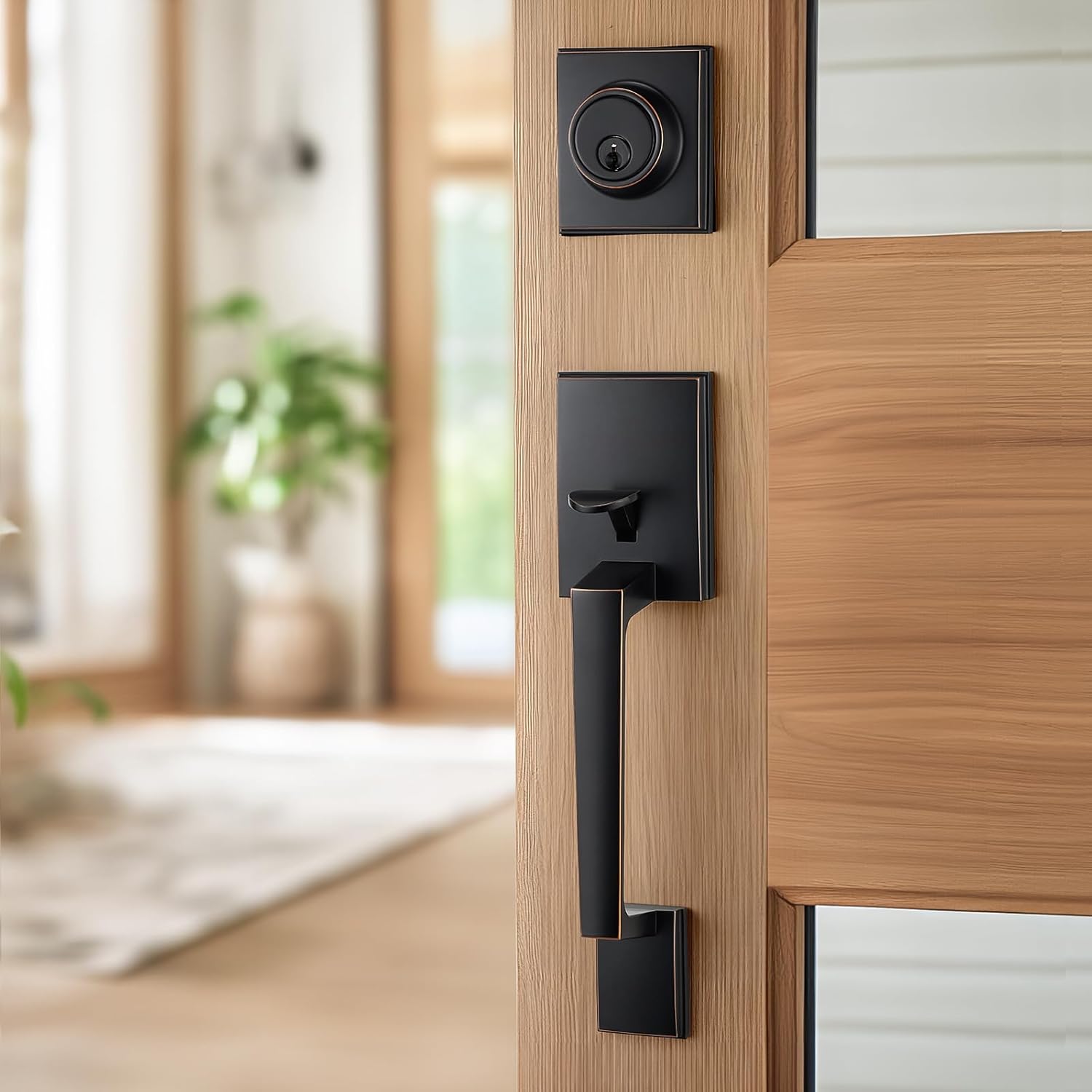 Oil-Rubbed-Bronze Front Door Handle