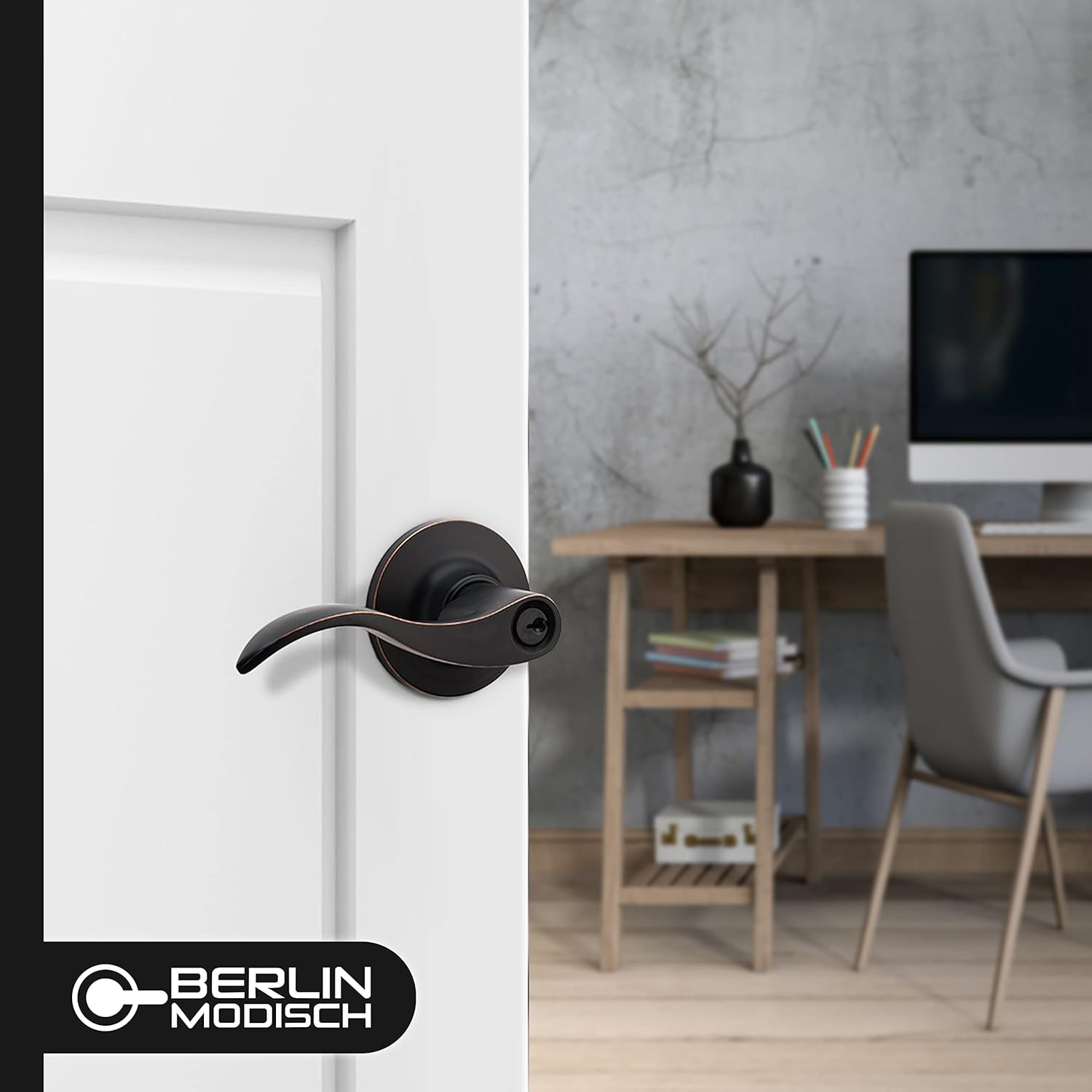 Versatile Door Handle Set - Reversible LeftRight Oil Rubbed Bronze Compact Design