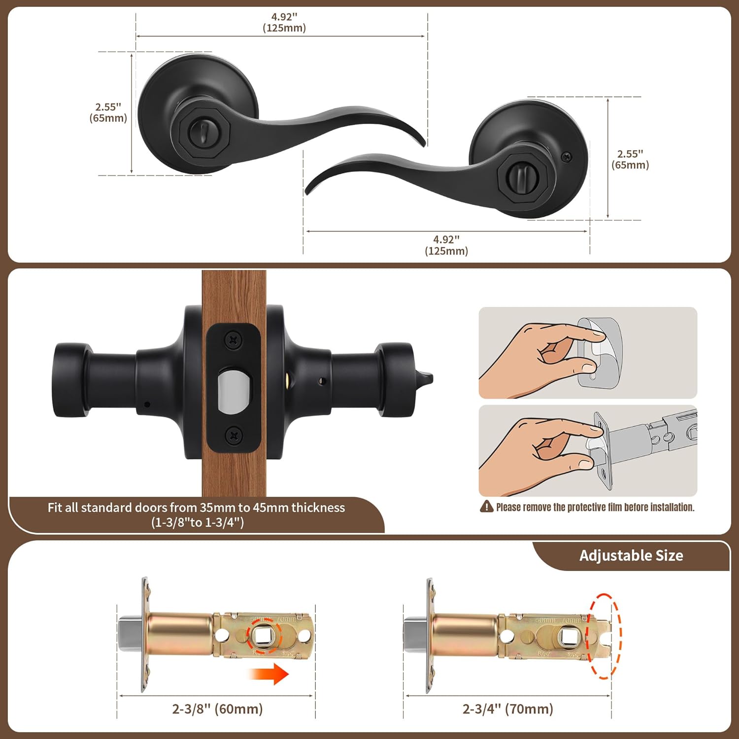 Moquin Wave Design Door Lever - Elevate Your Home Security with Style
