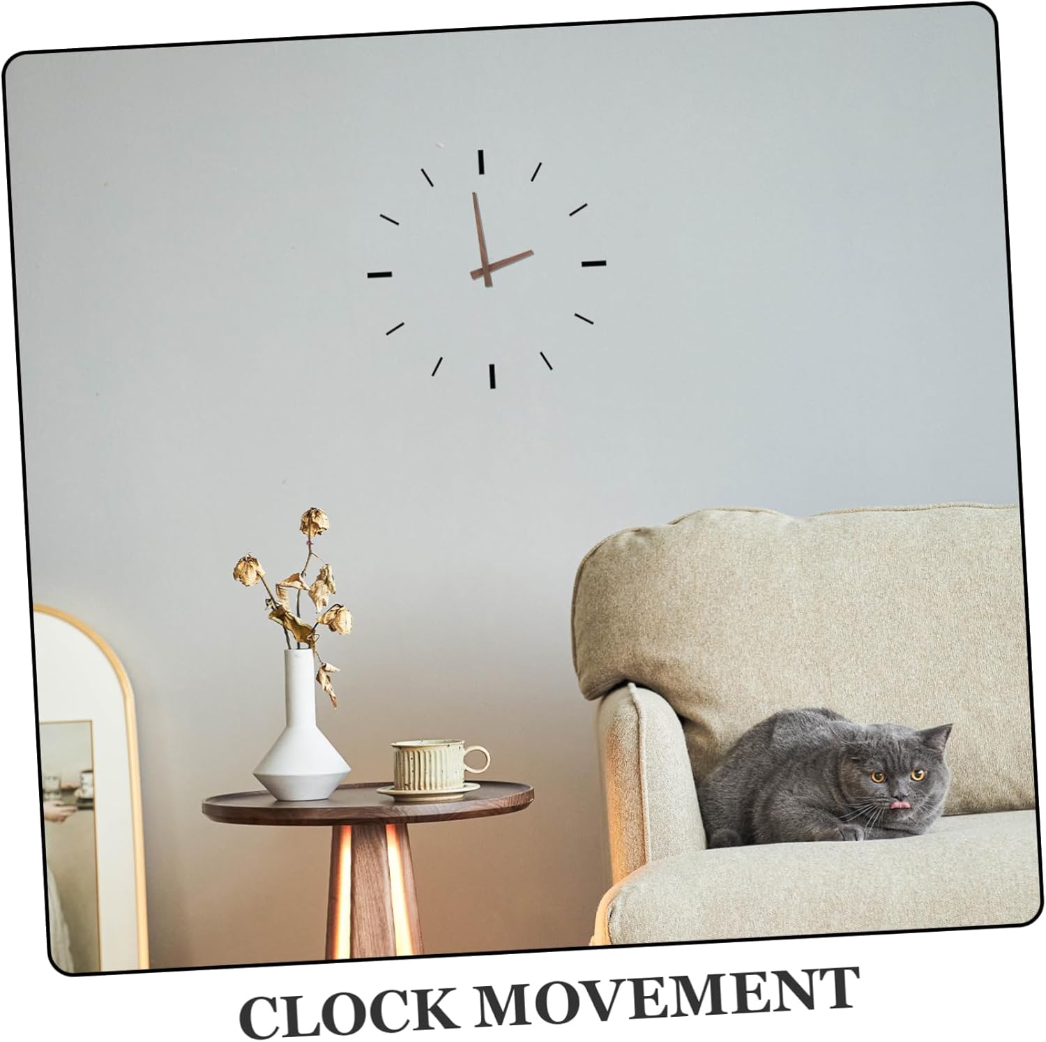 DIY Replacement Kit for Wall Clock Movement with Plastic Wood Hands Mechanism