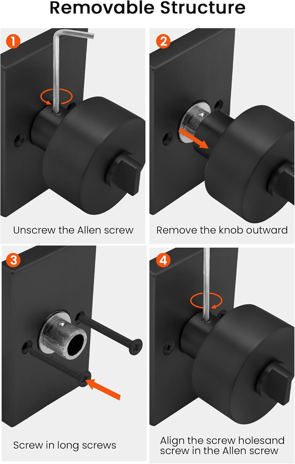 Haidms Black Door Lock Set 10-Pack