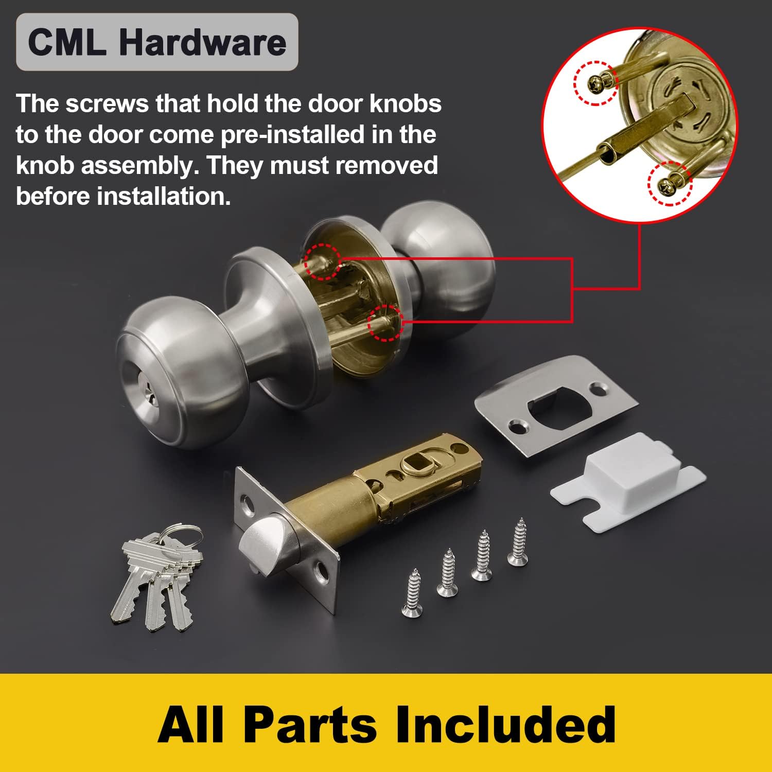 Sturdy Solid Stainless Steel Knob Set