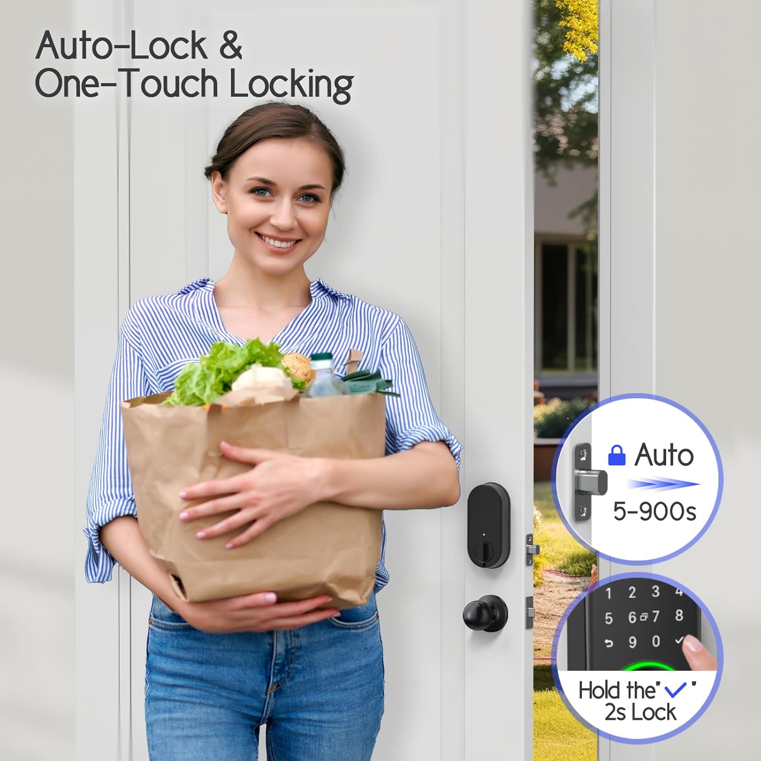 Keypad Smart Door Lock with Knob Set for Front Door