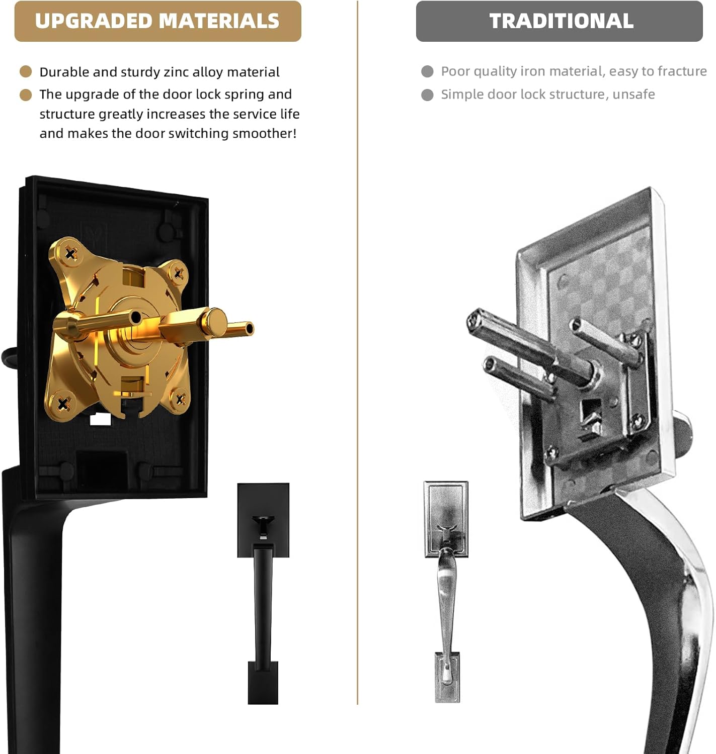 Azdele Front Door Handle and Deadbolt Set Front Door Lock Set