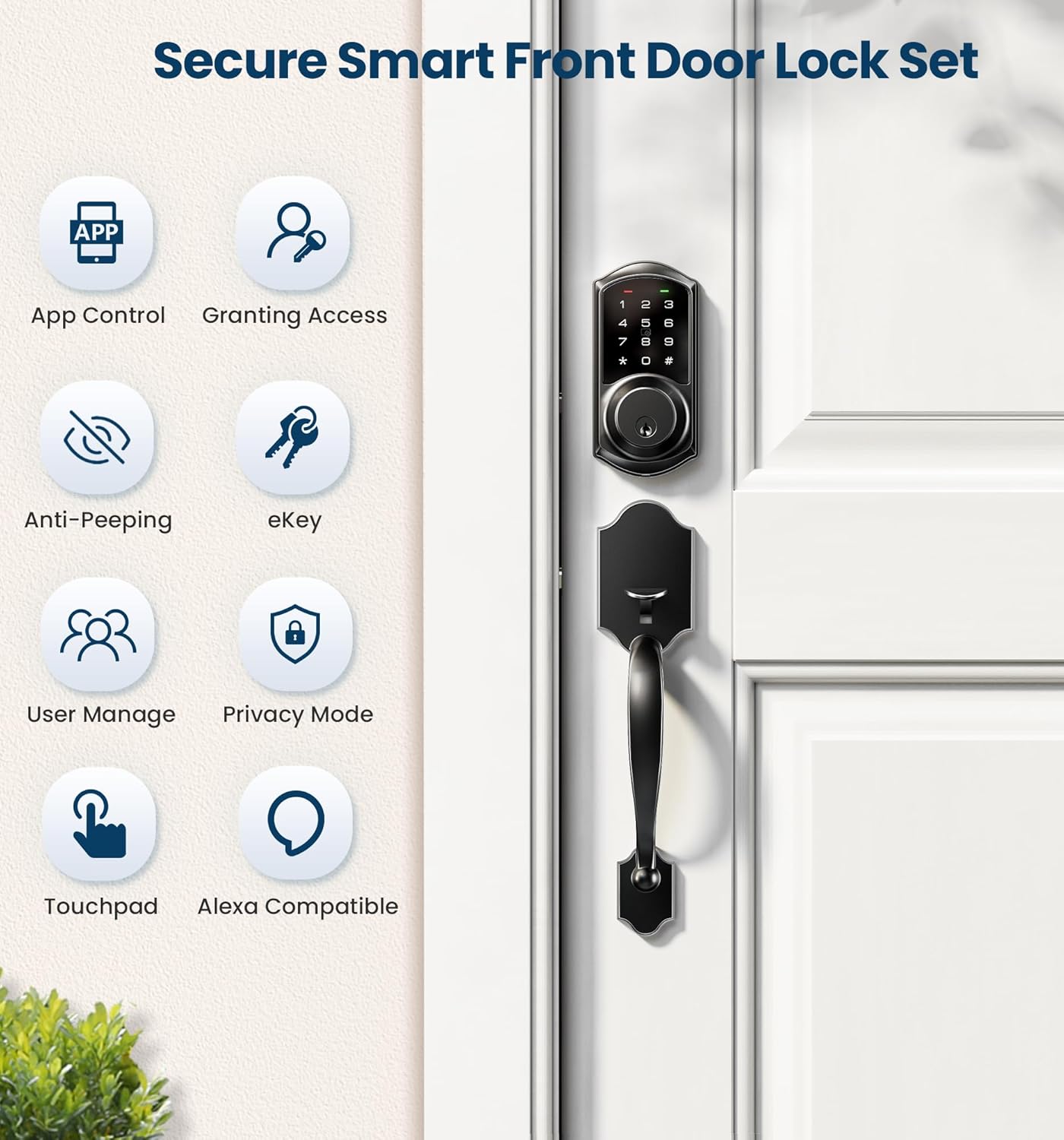 Veise Smart Front Door Lock Set with Keyless Entry