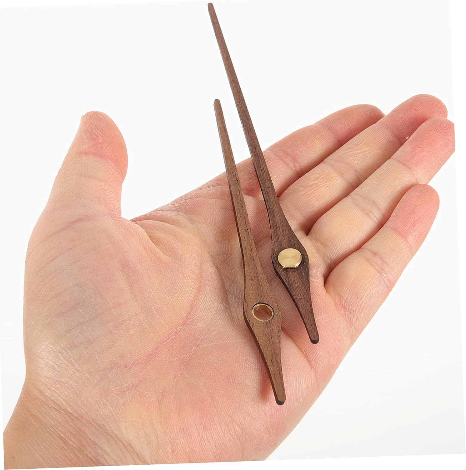 Sturdy DIY Wall Clock Parts 5 Set Walnut Wood and Copper Clock Mechanisms