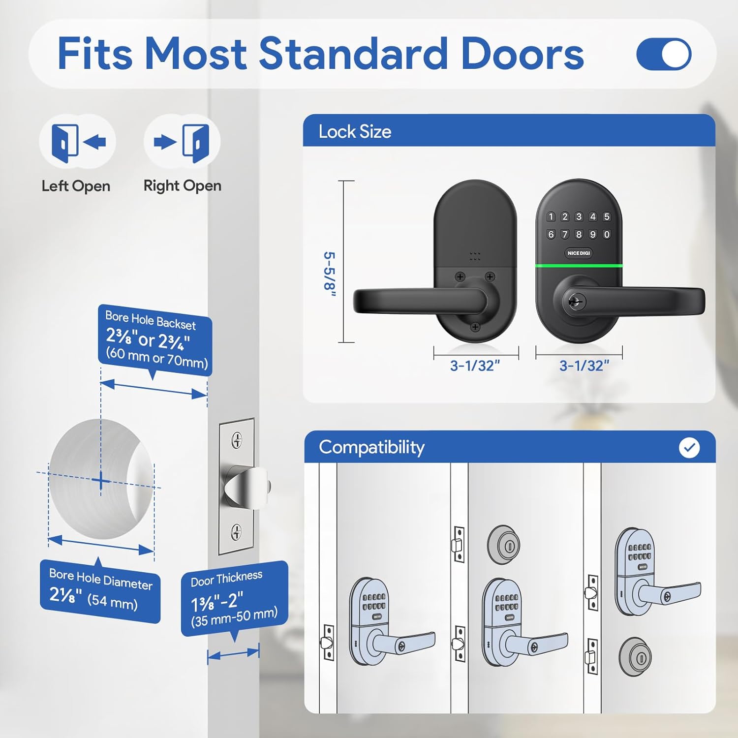 Smart Keypad Door Lock Keyless Entry for Home Car Doors