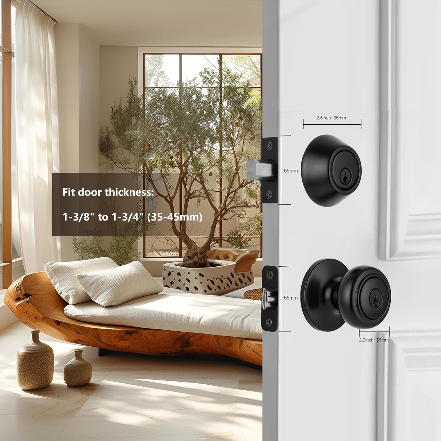 Matte Black Coastal Style Door Knobs