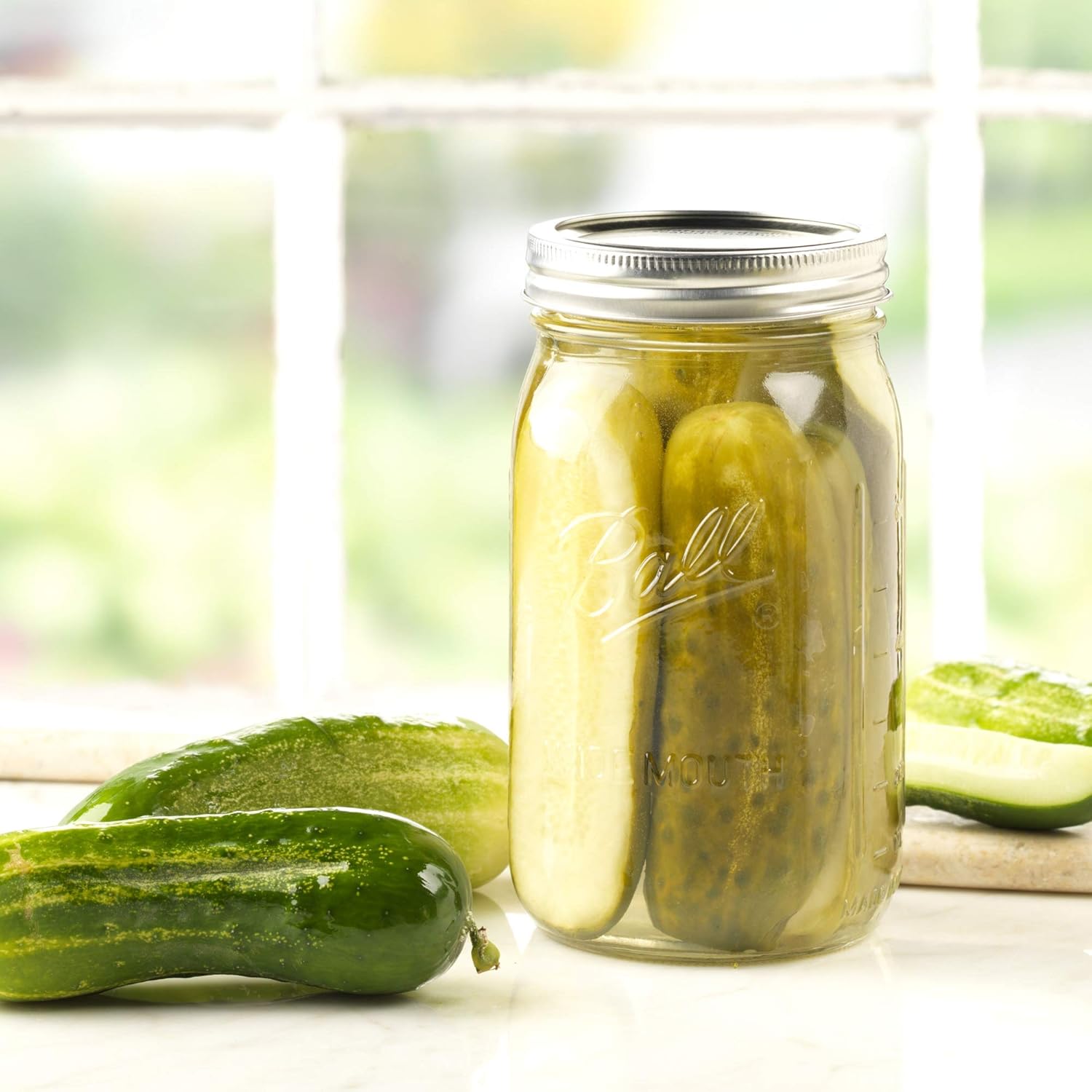 Ball Wide Mouth Quart Mason Jars 32-Ounces 2 Jars