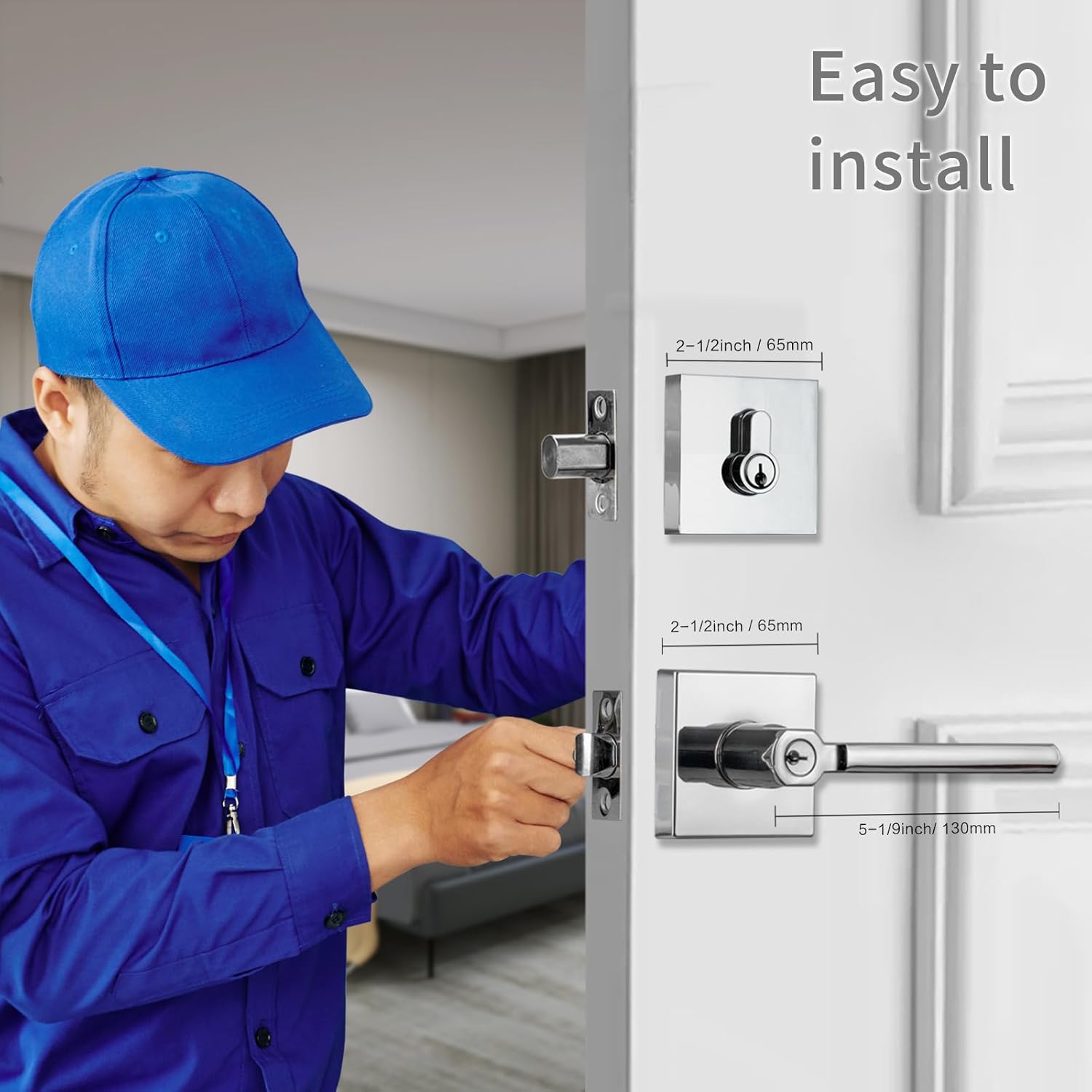 NCL Elegant Entry Door Lever with Single Cylinder Deadbolt