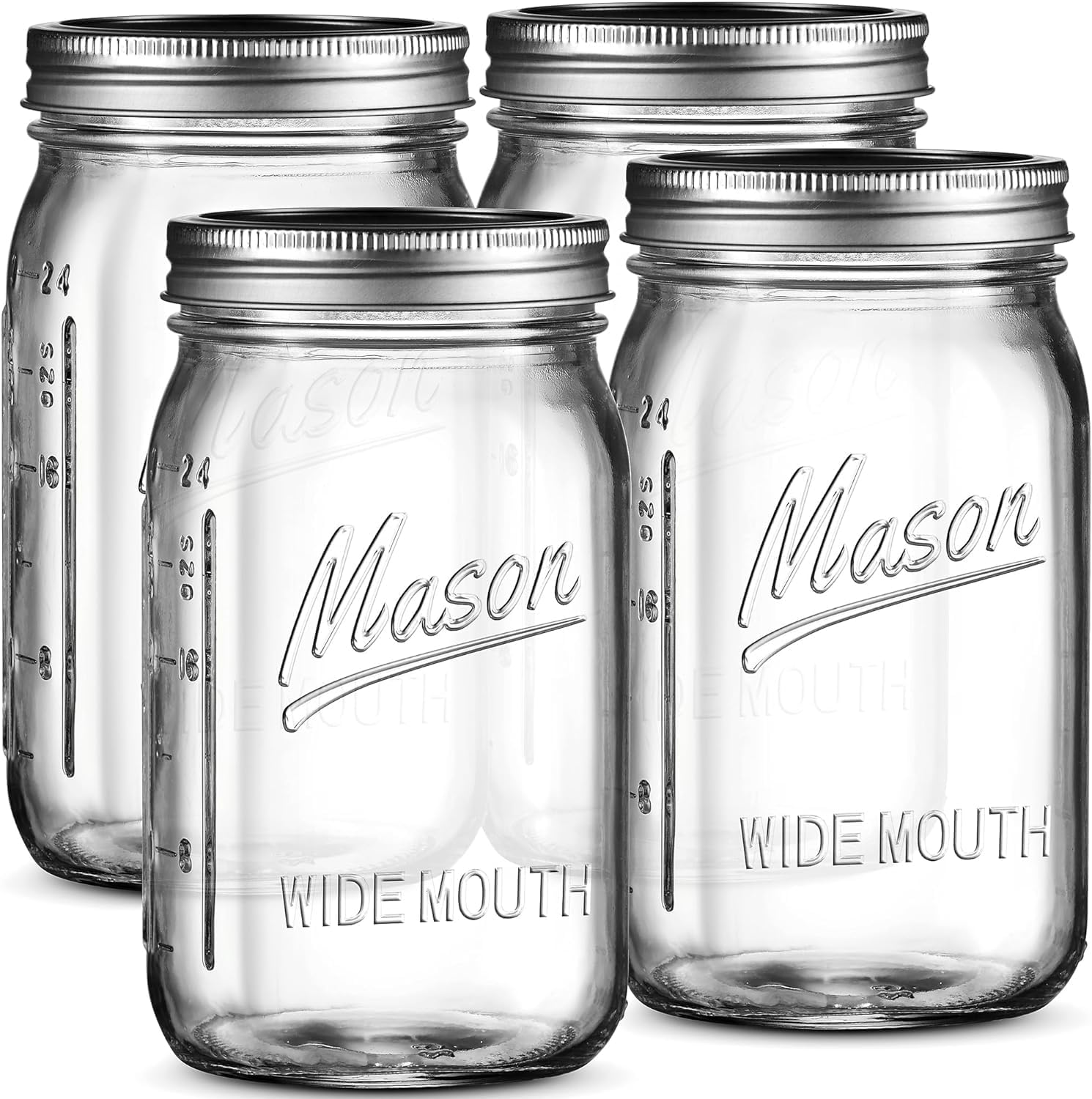 SEWANTA 4-Pack Mason Jars