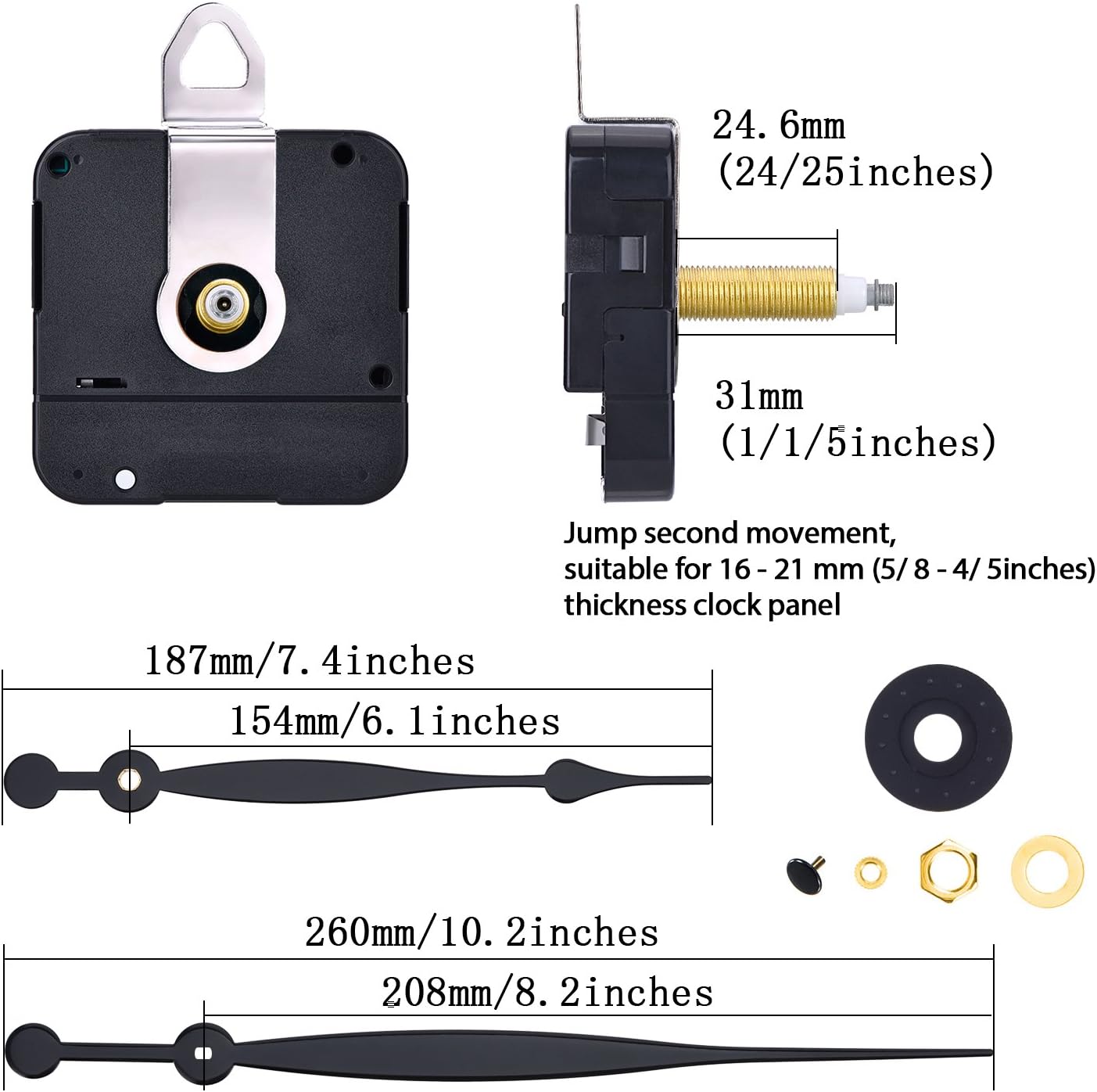 High-Performance Clock Movement Replacement - Long-Hand