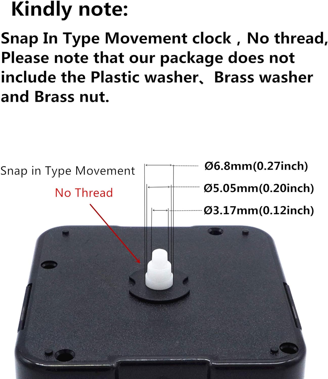 Adjustable Cross Stitch Clock Movement 8mm Shaft for Embroidery Clocks