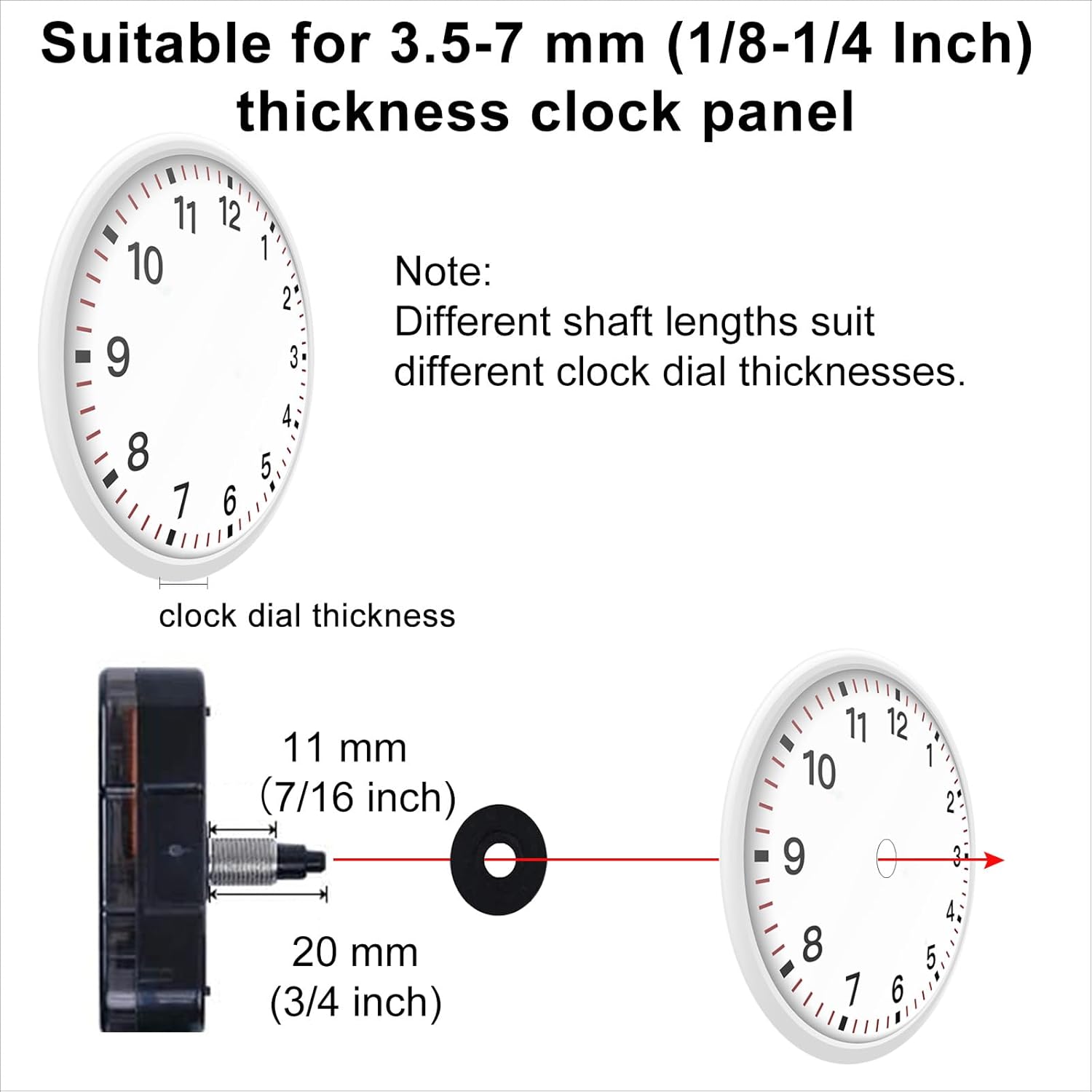 EMOON Precision Clock Kit Compact Mechanism 3-Piece Set DIY Repair