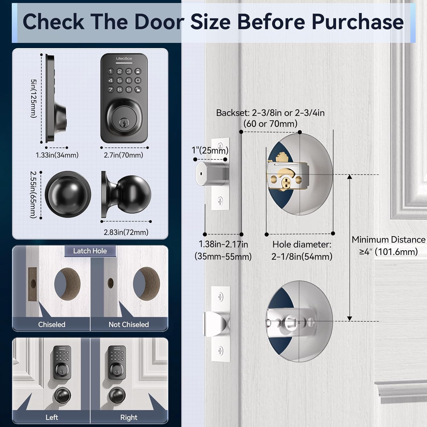 Ulecoce Smart Entry Door Lock Set