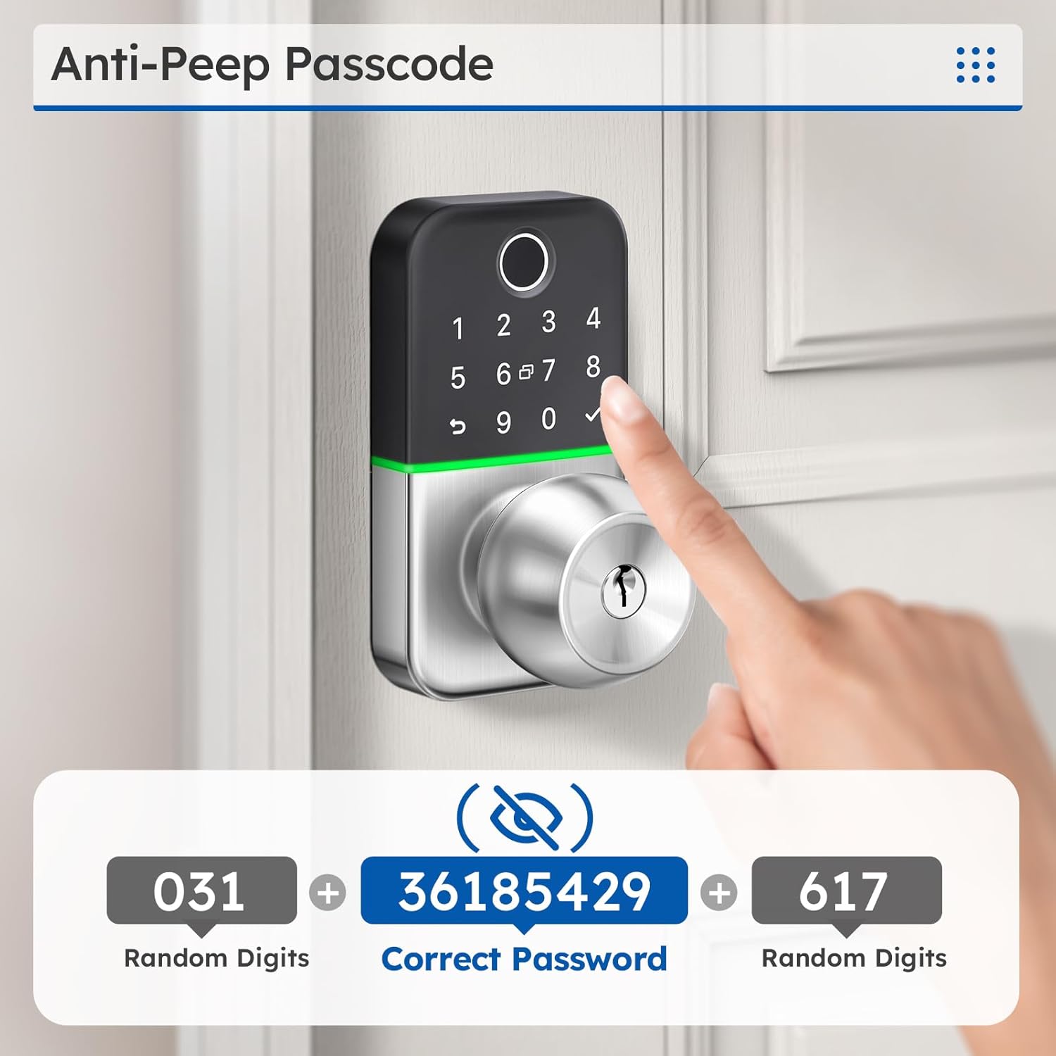 Smart Door Lock with fingerprint app entry weather-resistant