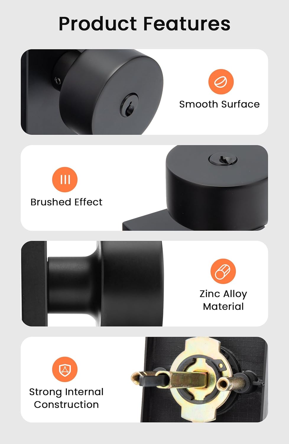 Haidms Black Door Lock Set 10-Pack