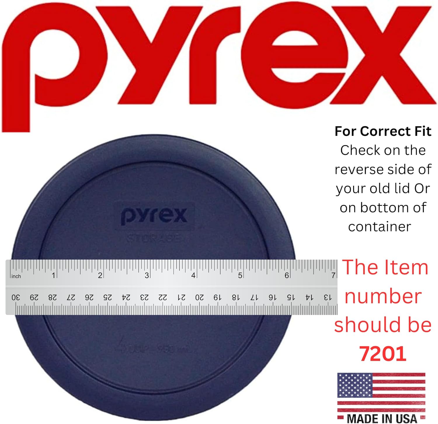 Pyrex Original 4-Cup Blue Lids dishwasher safe made in the USA