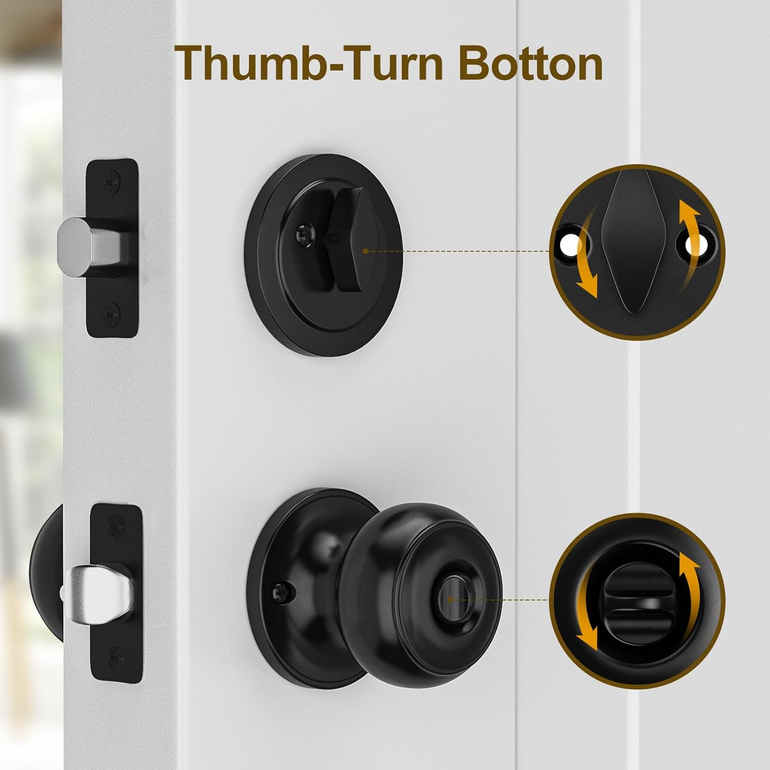 HOSOM Entry Door Knob Set Matte Black 1-Pack
