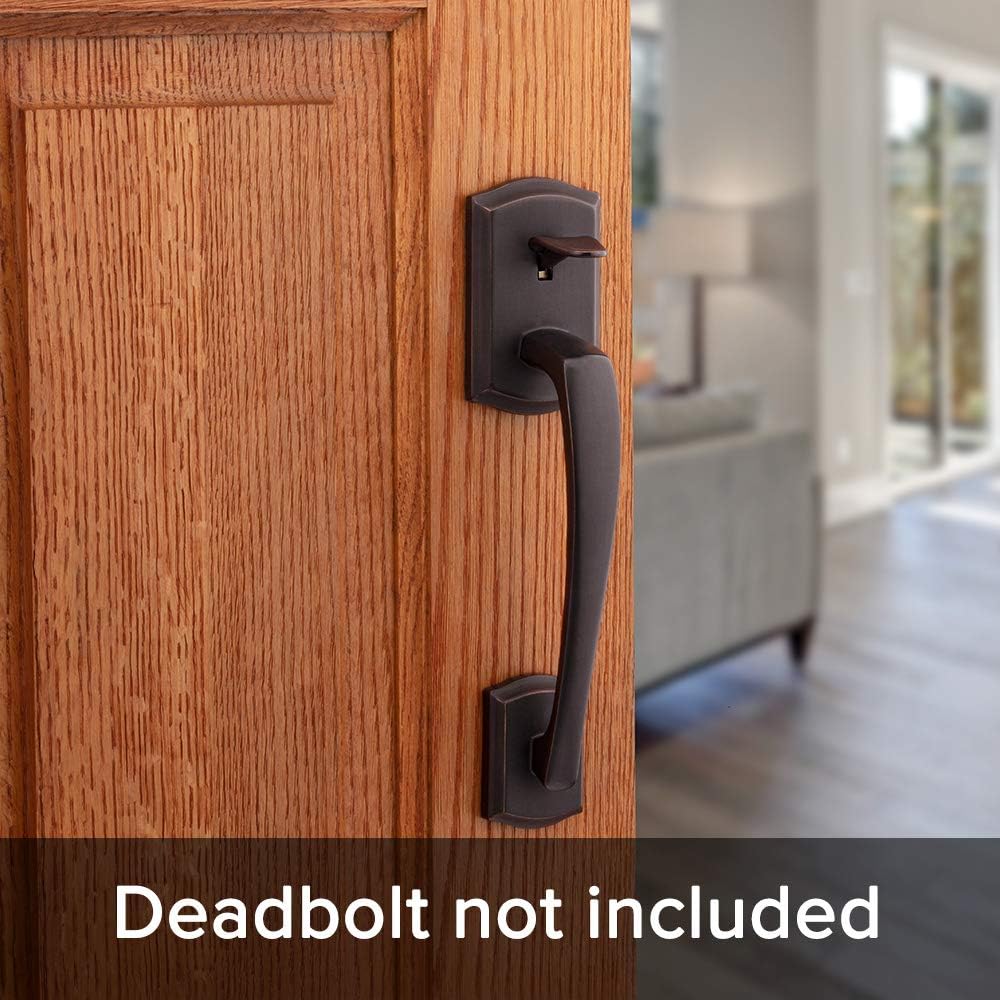 Kwikset Prescott Front Door Handle Set with Microban Protection
