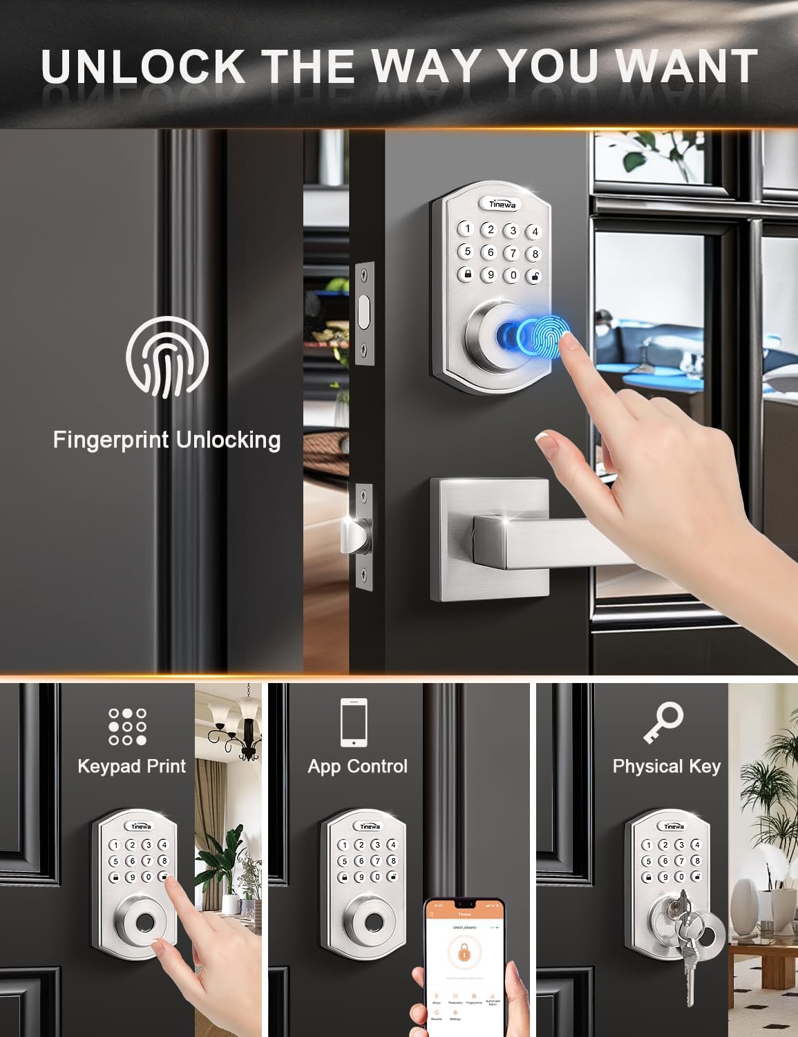 Tinewa Smart Keyless Entry Door Lock Set