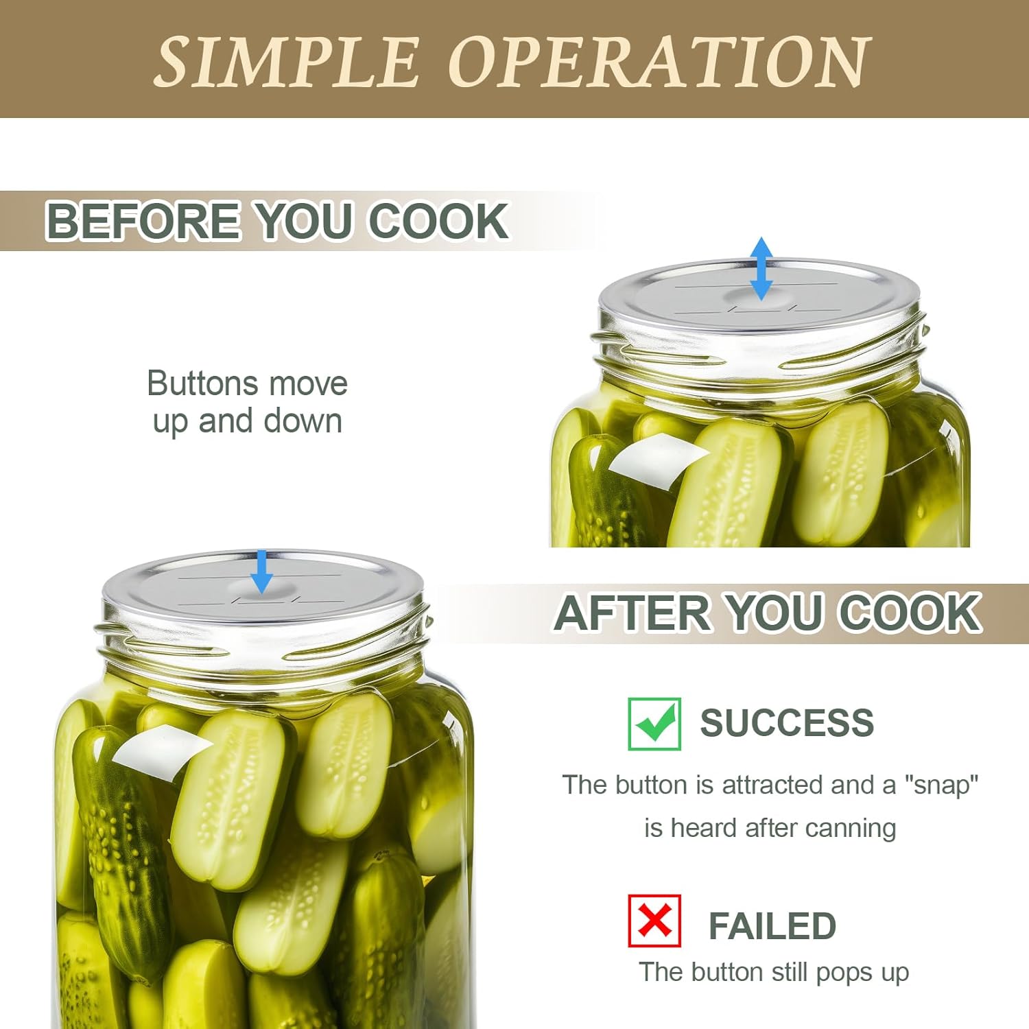 200PCS Canning Lids Leak-Proof Dishwasher-Ready Perfect for Food Preservation