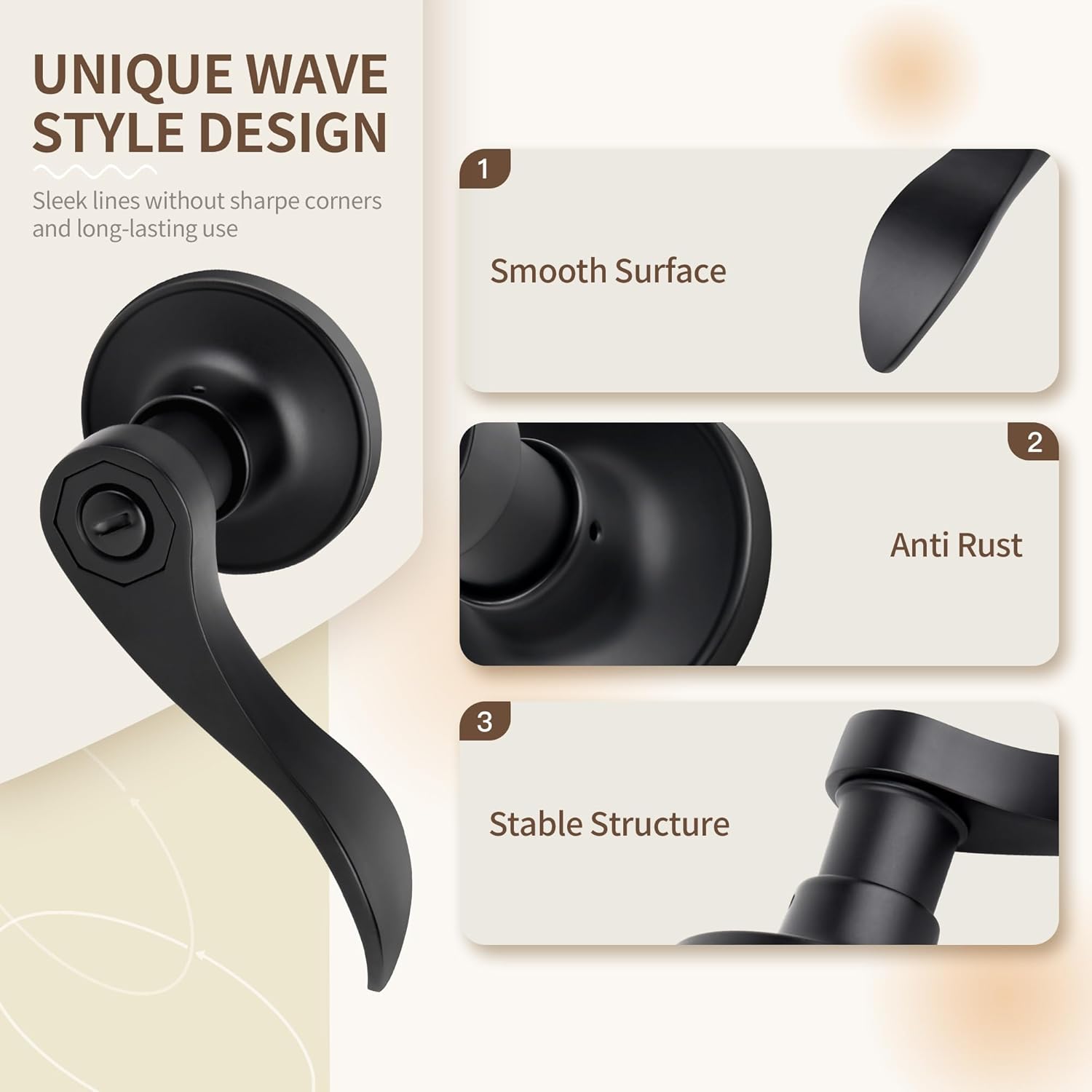 Moquin Wave Design Door Lever - Elevate Your Home Security with Style