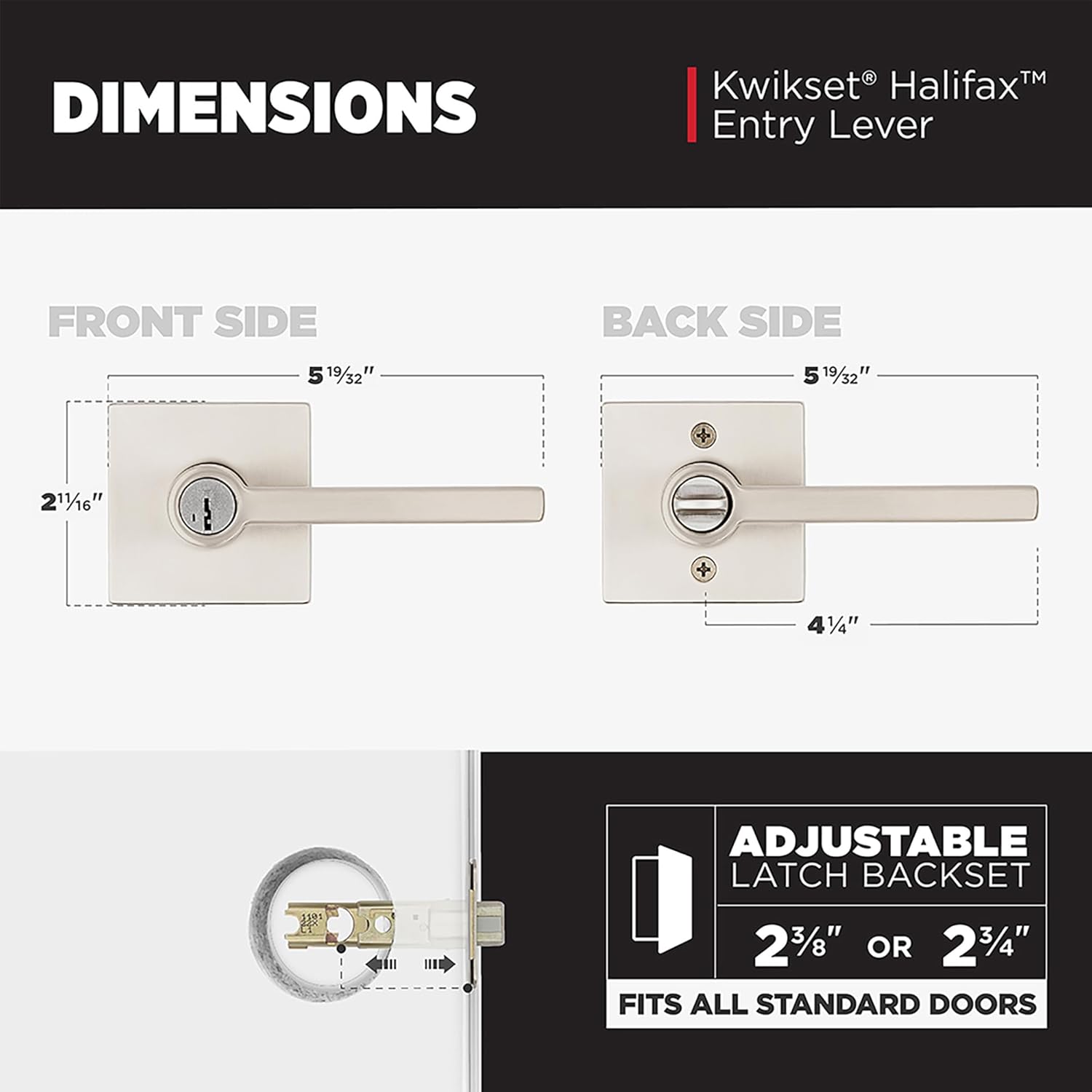 Secure Keyed Entry Lever Door Handle