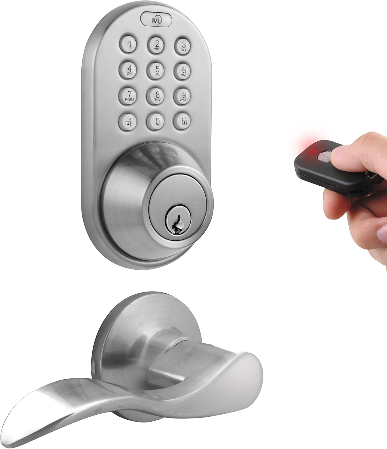 MiLocks XFL-02SN Digital Deadbolt with Passages Lever and Keyless Entry