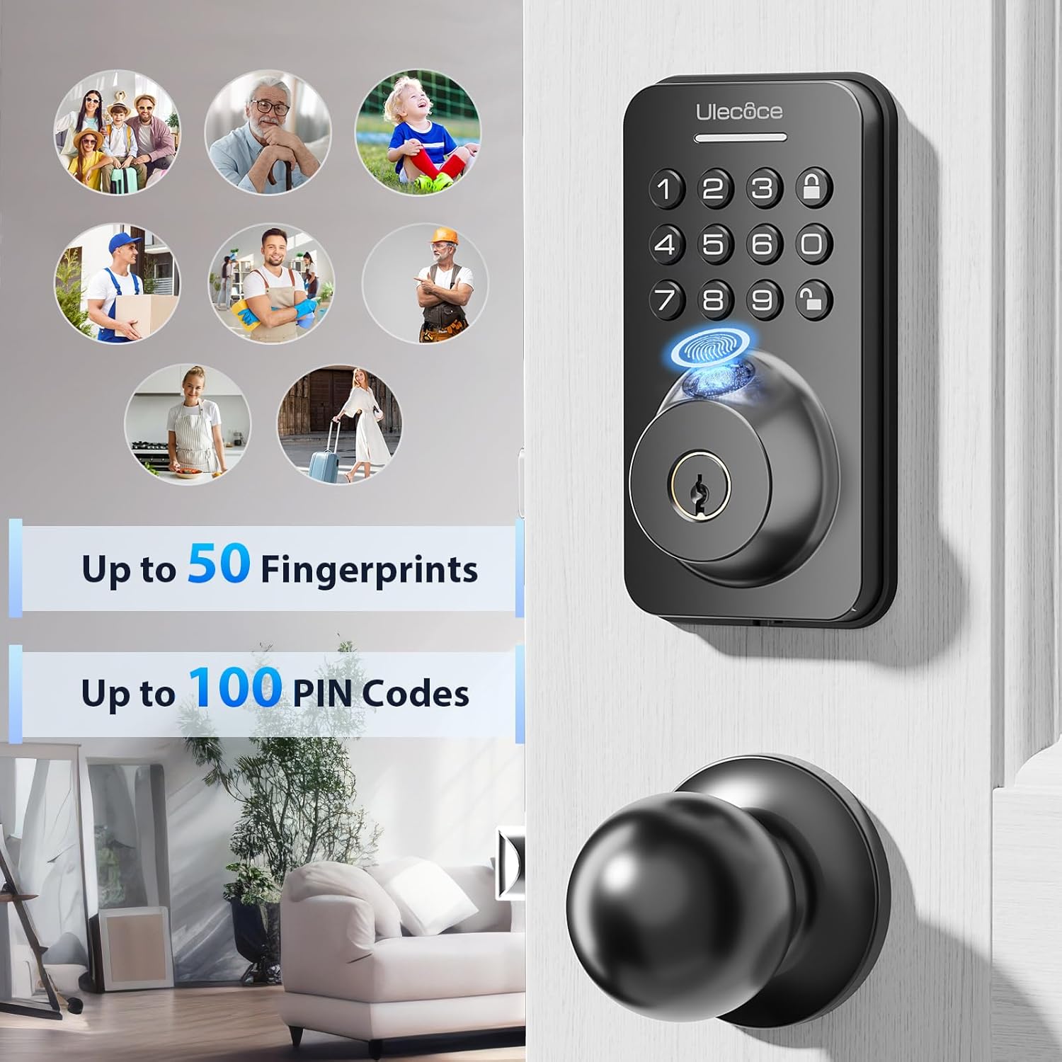 Secure Front Door Lock System with Keypad Fingerprint
