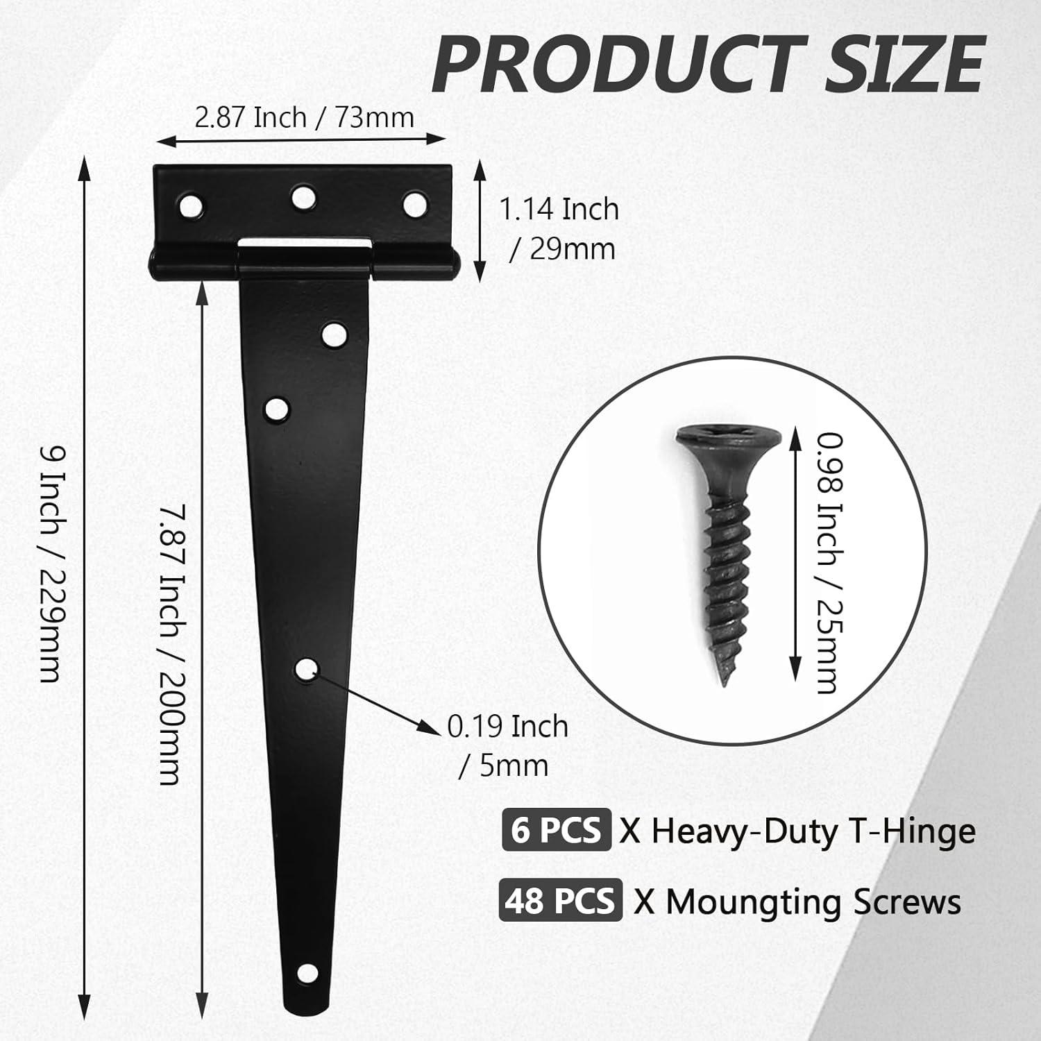 Rust-Resistant T-Strap Hinges for Wooden Fences