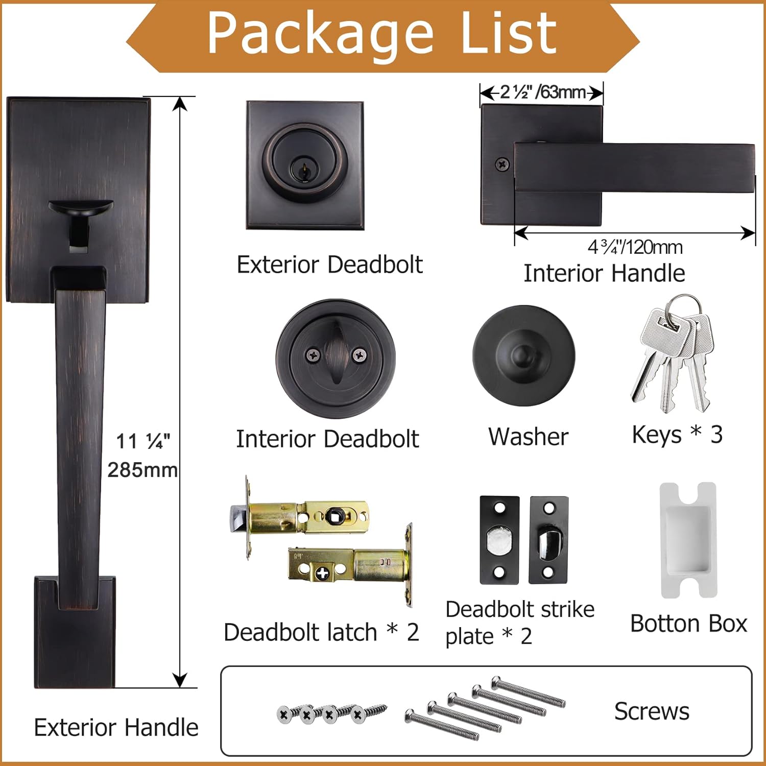 Modular Front Door Set - Oil Bronze