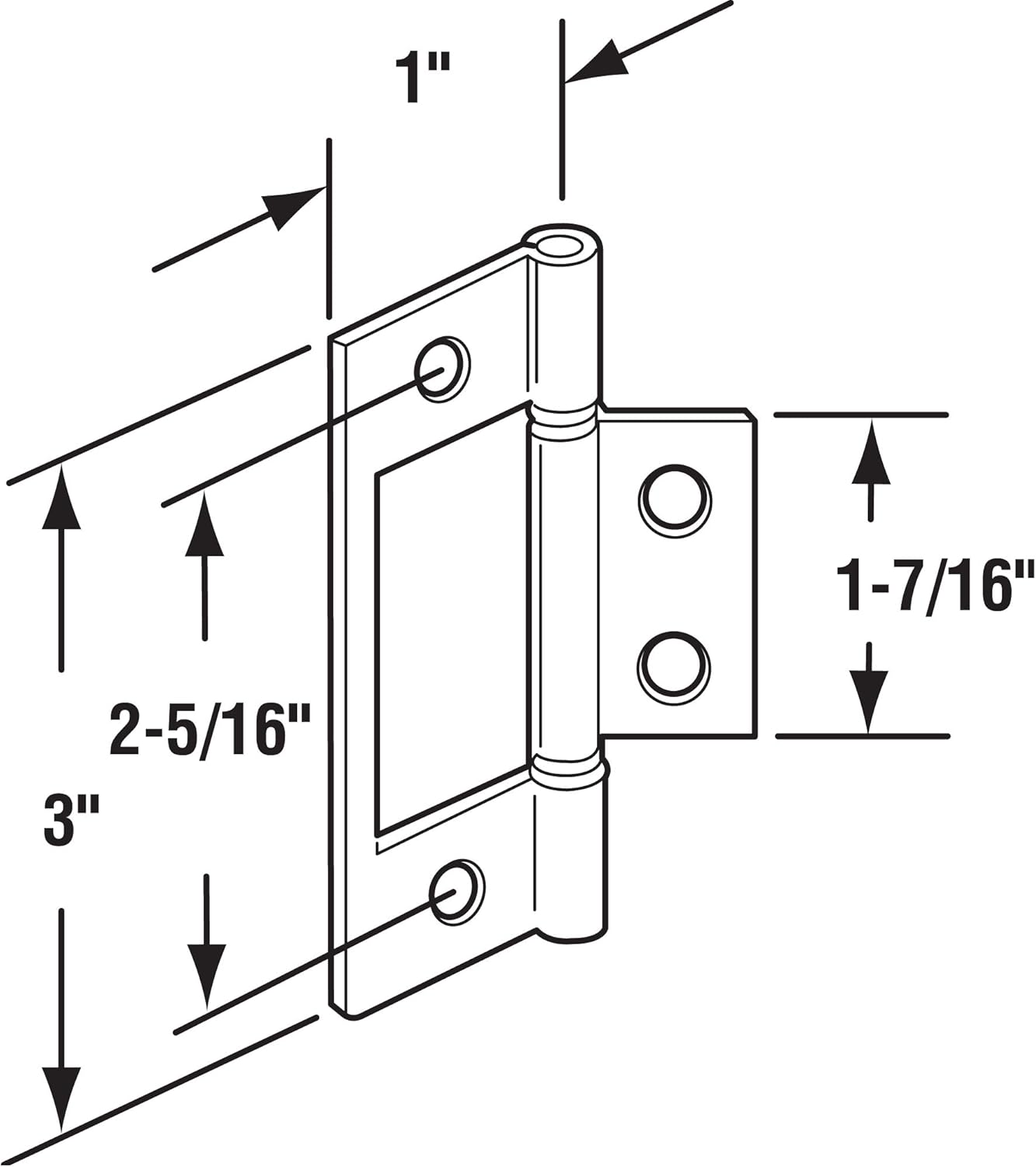 2-Piece Matte Black Bi-Fold Door Hinges