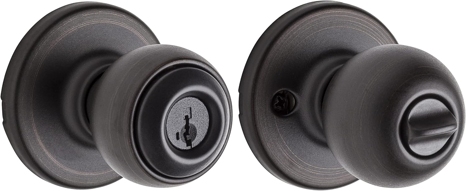 Secure Keyed Entry Door Knob with Rekey Security