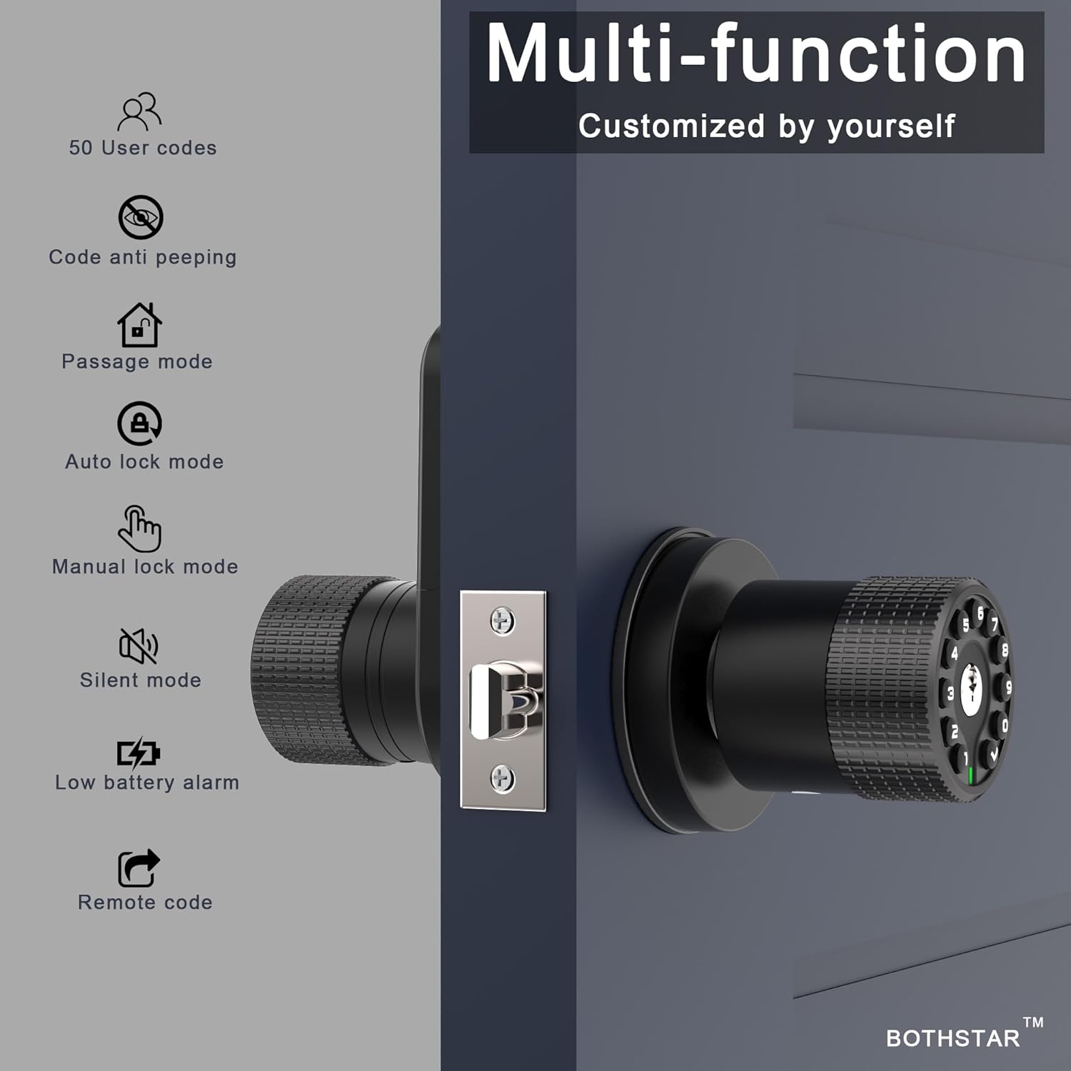 Secure Keyless Door Lock with 50 User Codes