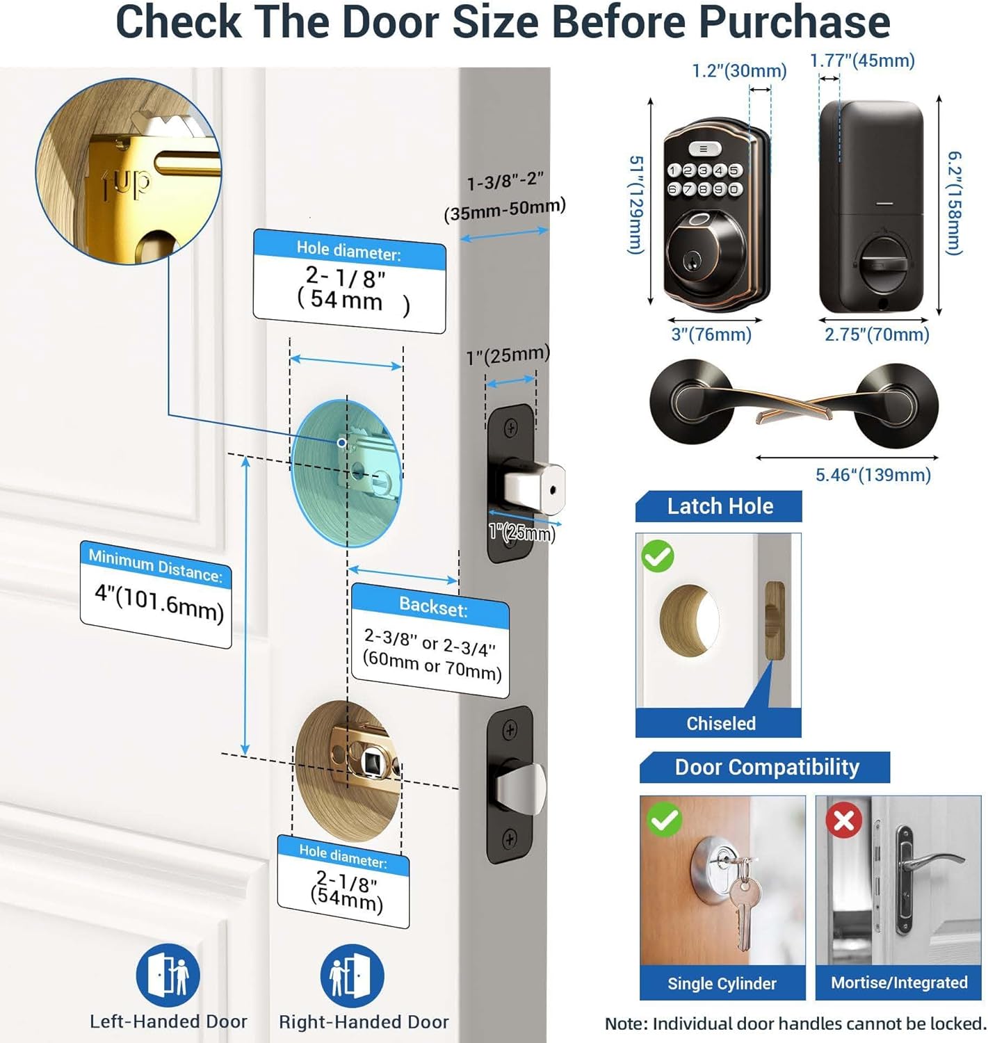 Fingerprint Keypad Door Lock Secure Electronic Keypad Deadbolt