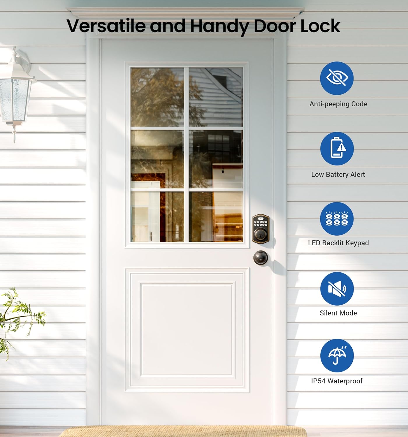 Advanced Keyless Door Lock with 2 Knobs Oil-Rubbed Bronze Smart Features