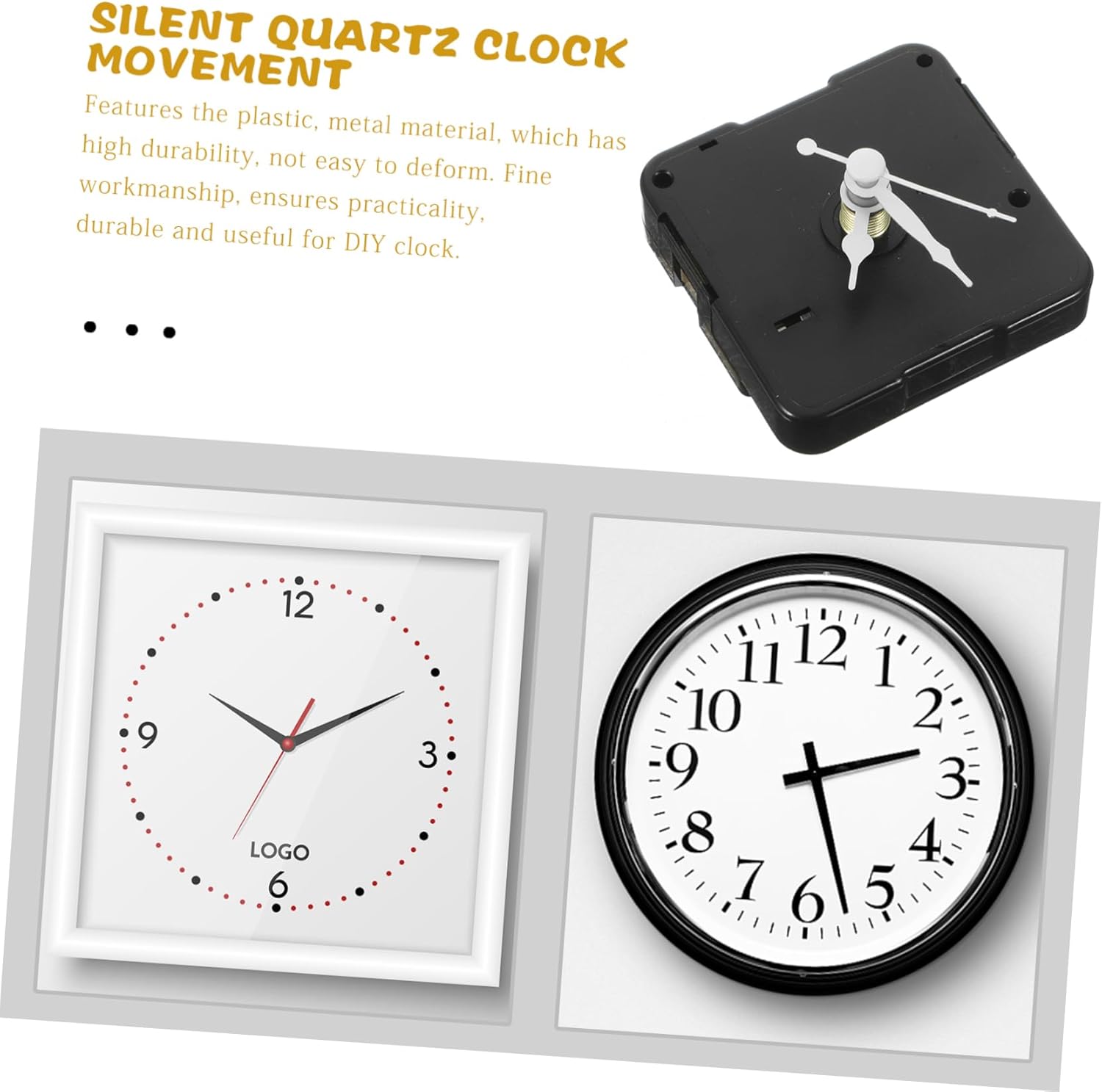 UOnlytech Plastic Wall Clock Mechanism Kit for DIY Clock Replacement