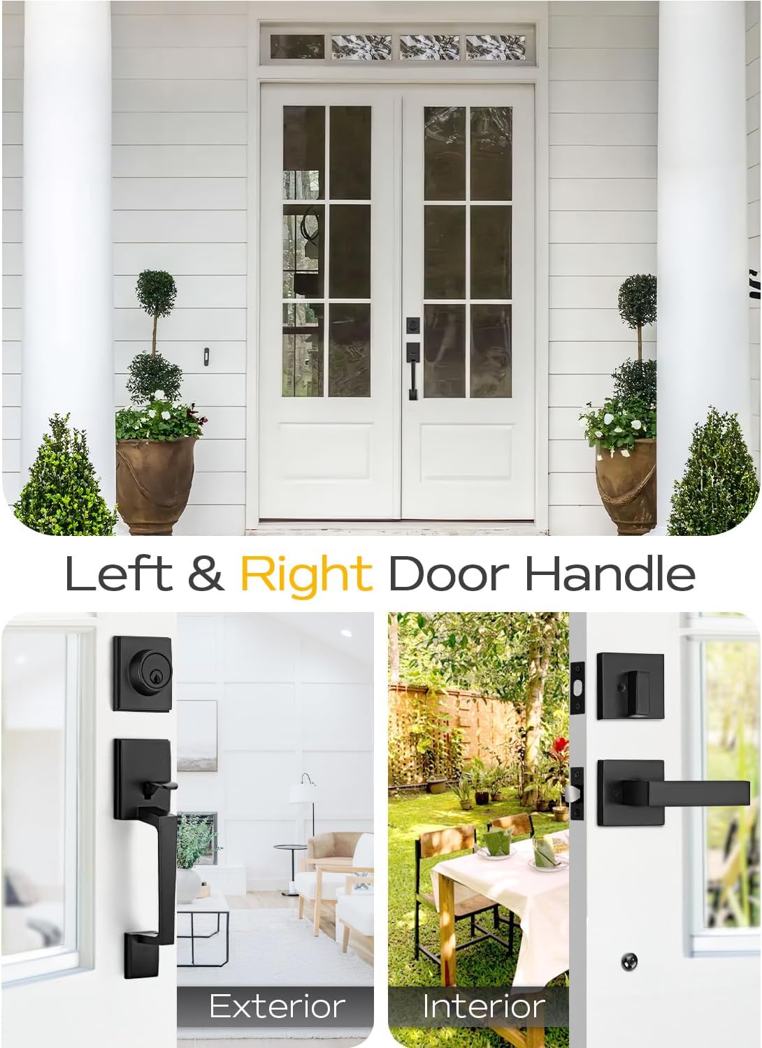Front Door Handle Set with Deadbolt